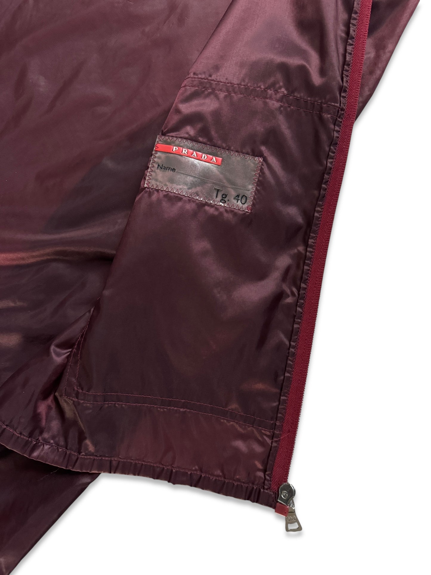 SS00’ Prada Sport 3M Burgundy Hooded Nylon Jacket