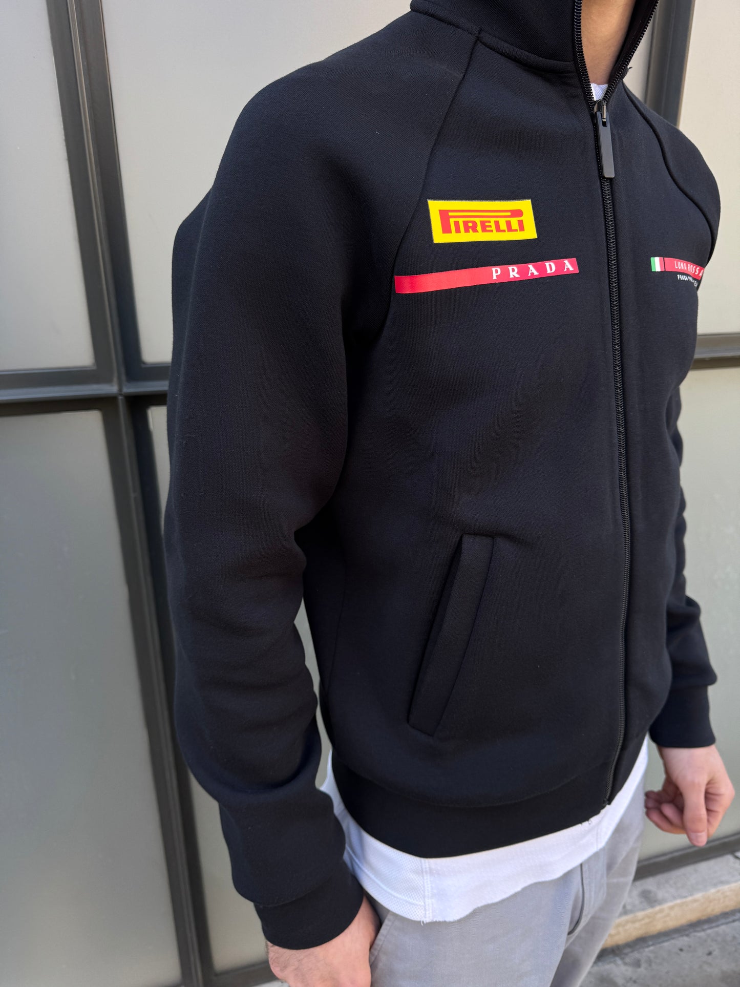 Prada Luna Rossa Jet Black Neoprene Sailing Jacket