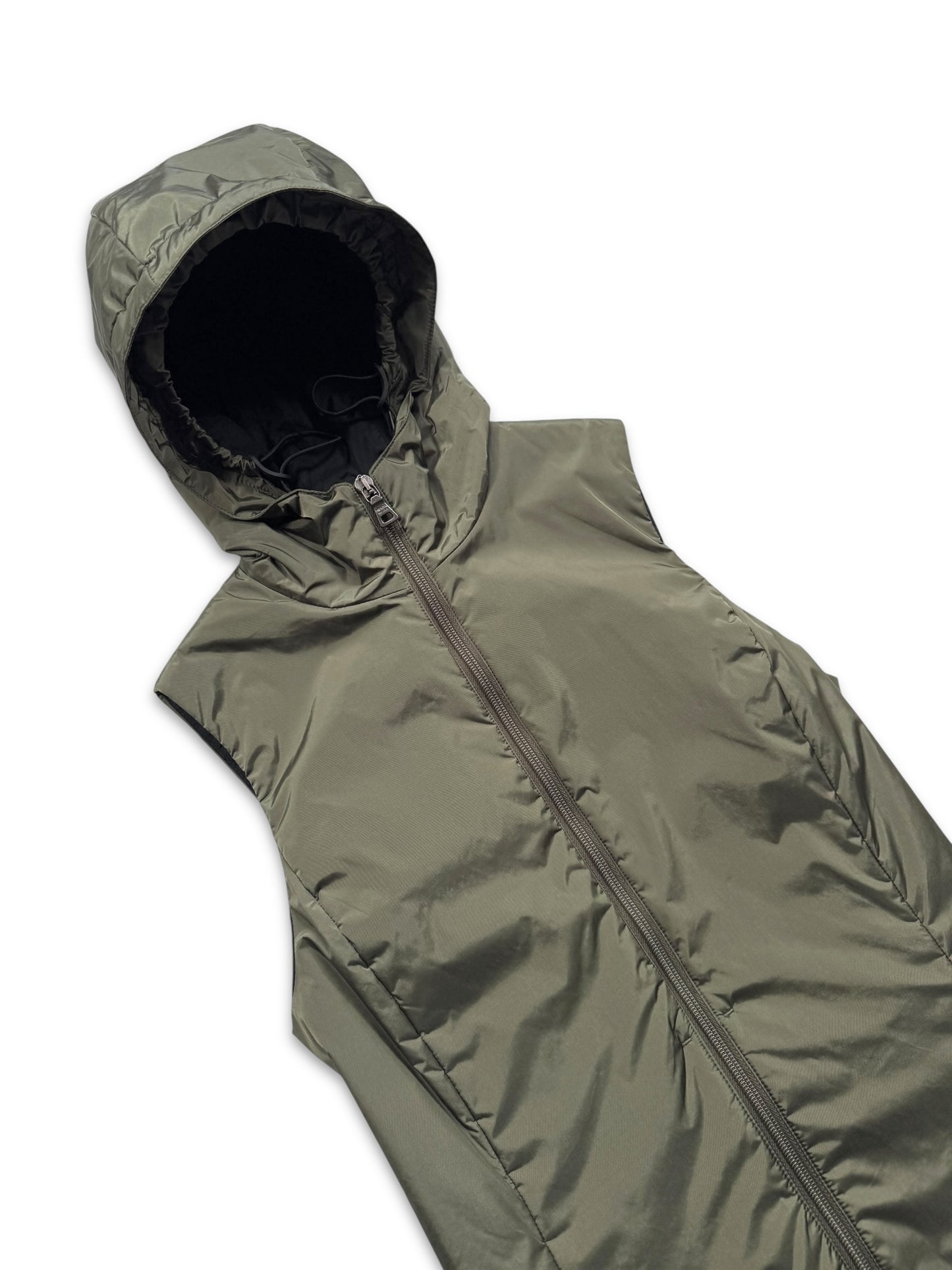 AW99’ Prada Sport Khaki Hooded Pullover Dress