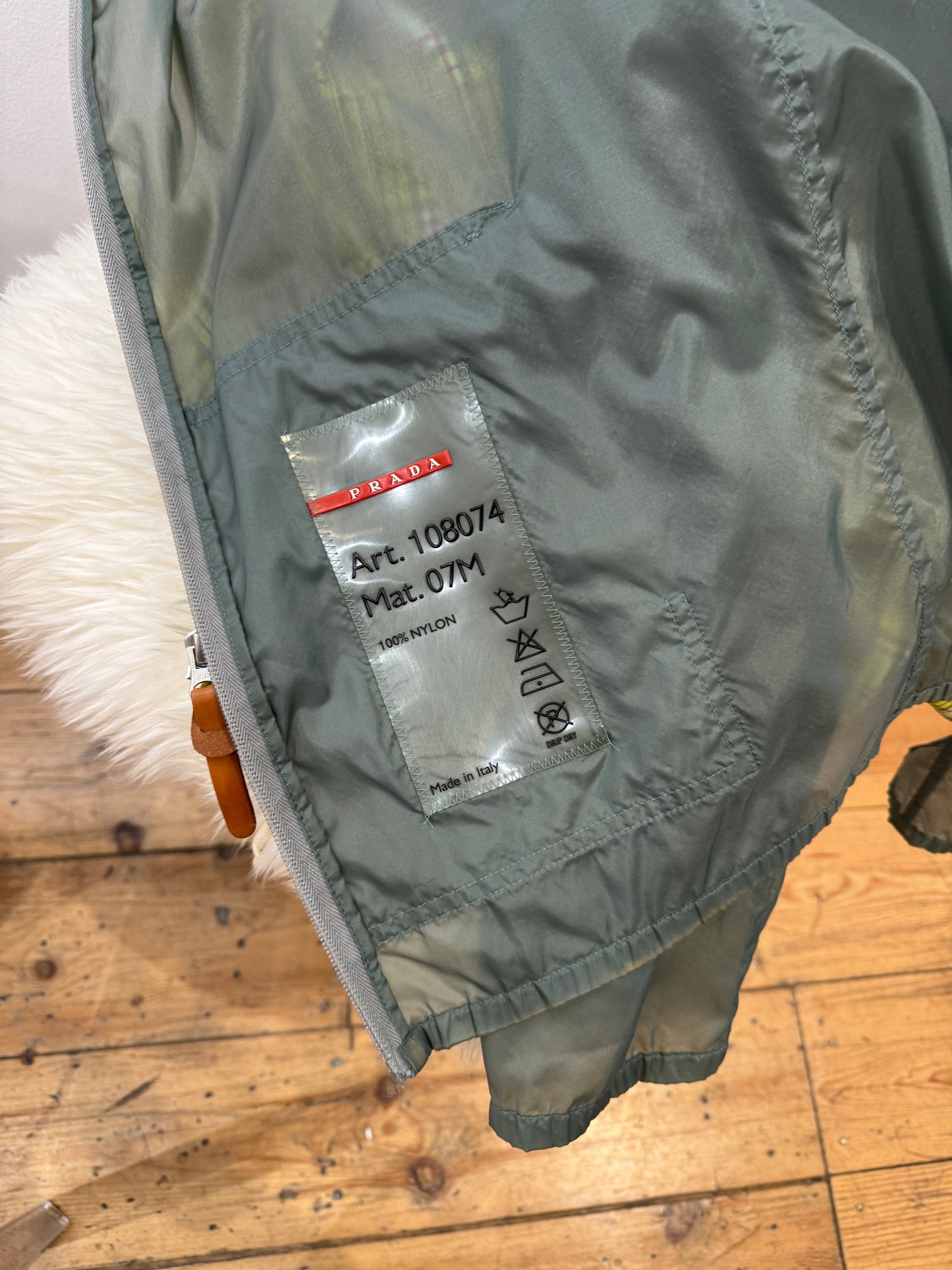 SS00’ Prada Sport Pistachio Green Semi Transparent Cropped Jacket