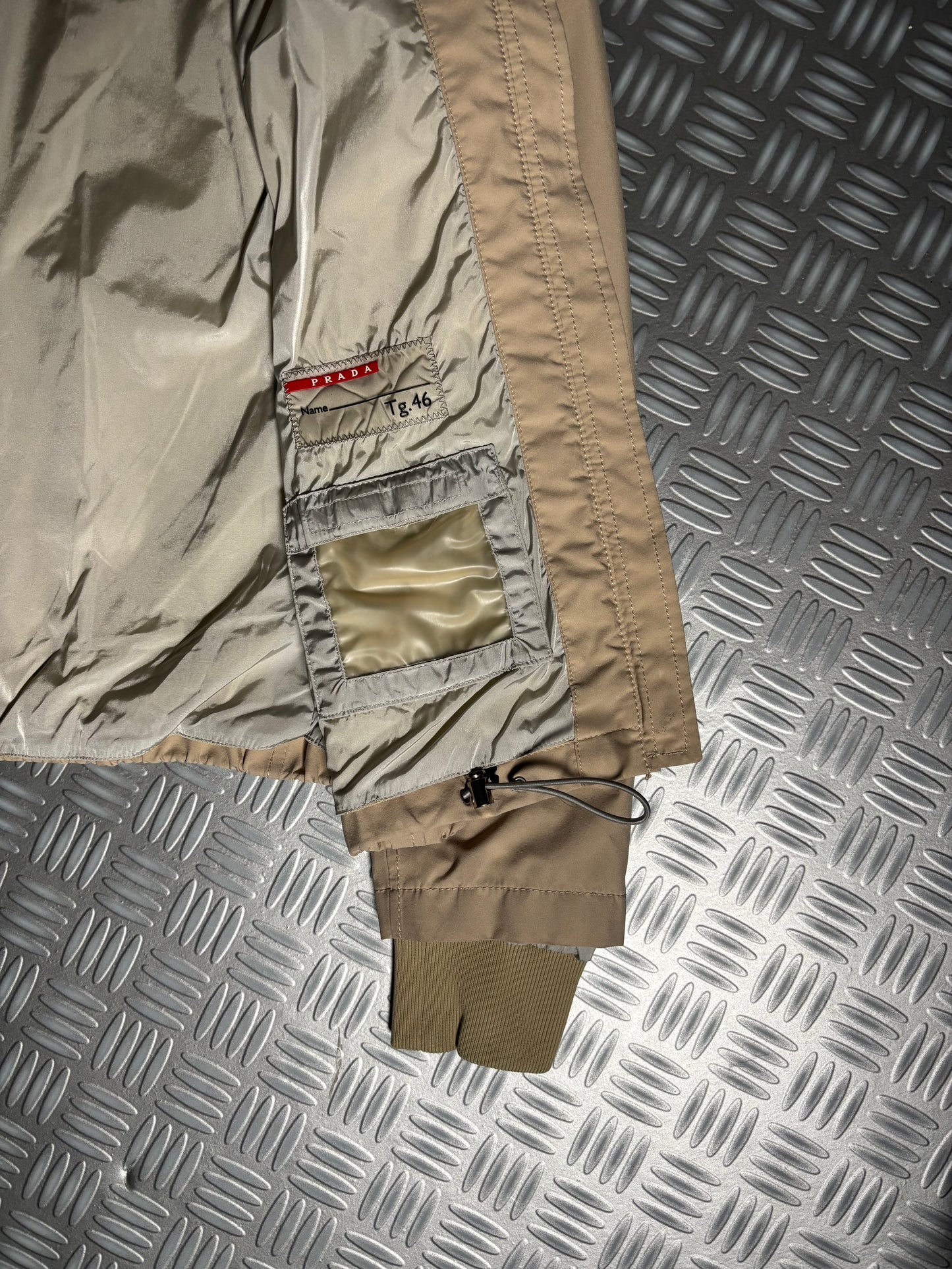 SS99' Prada Sport Beige Double Layer Cuff Gore-Tex Jacket