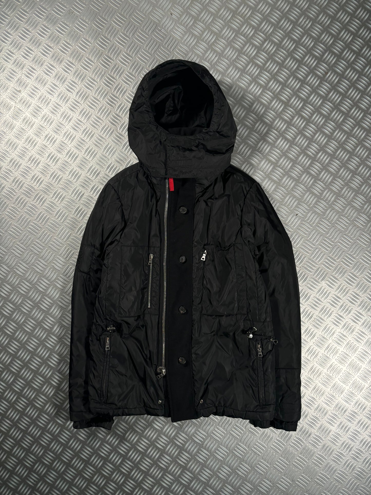 Early 2000’s Prada Sport Jet Black Padded ‘Inside Out’ Technical Jacket