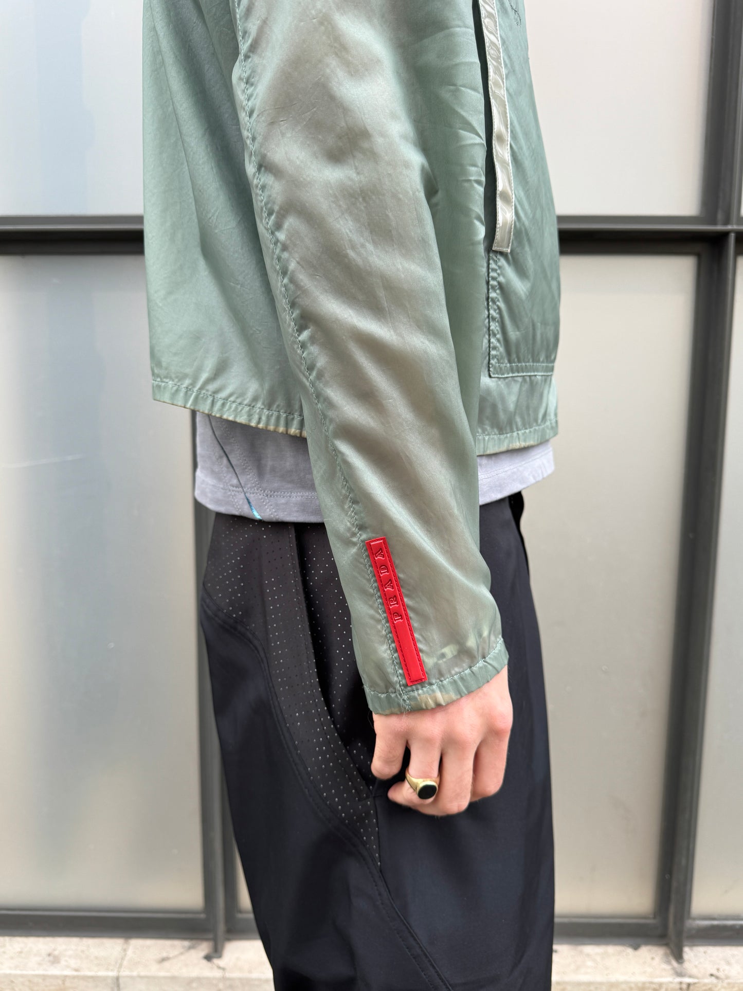 SS00’ Prada Sport Pistachio Green Semi Transparent Cropped Jacket