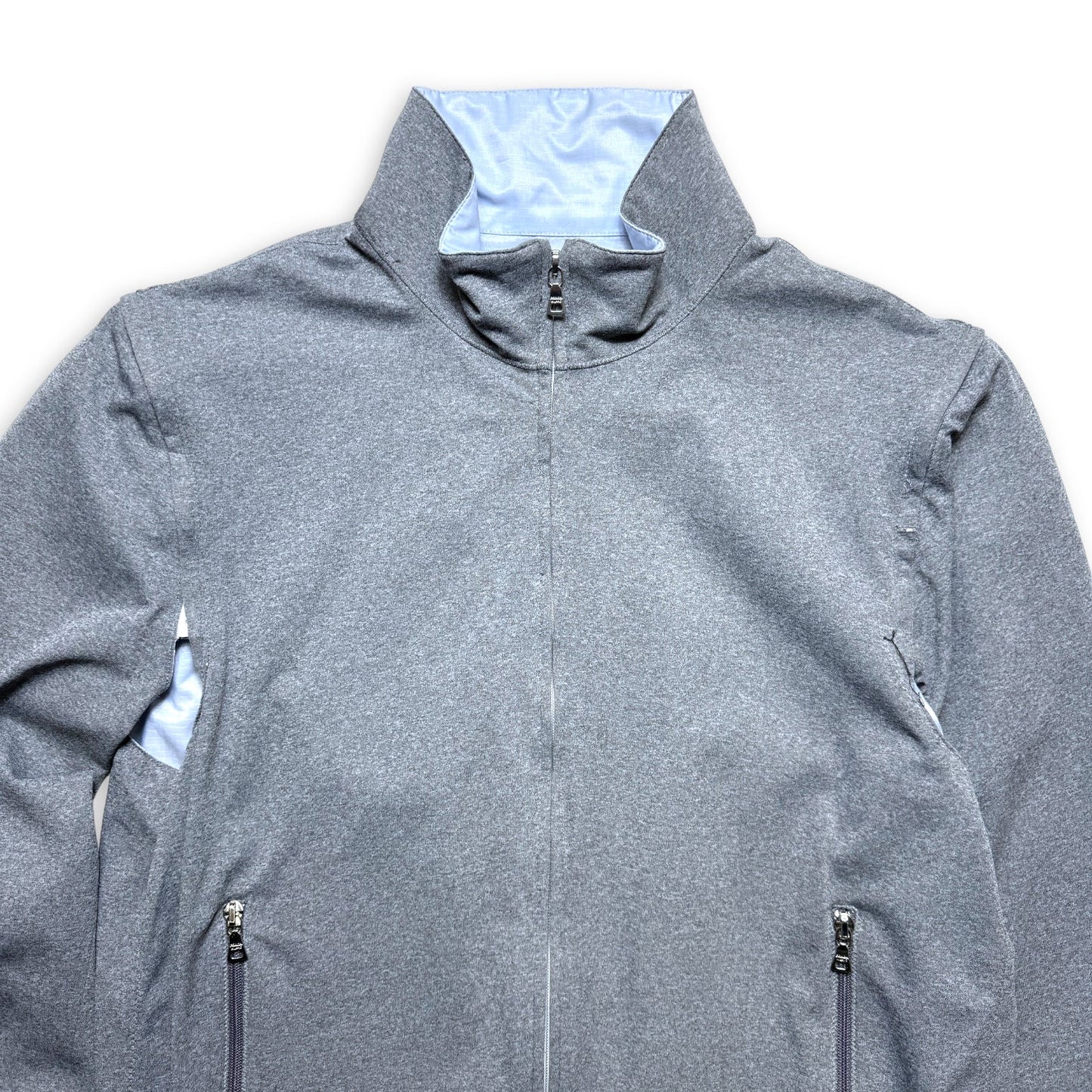 Early 2000's Prada Sport Reversible 4in1 Baby Blue/Grey “Faux Wool” Jacket