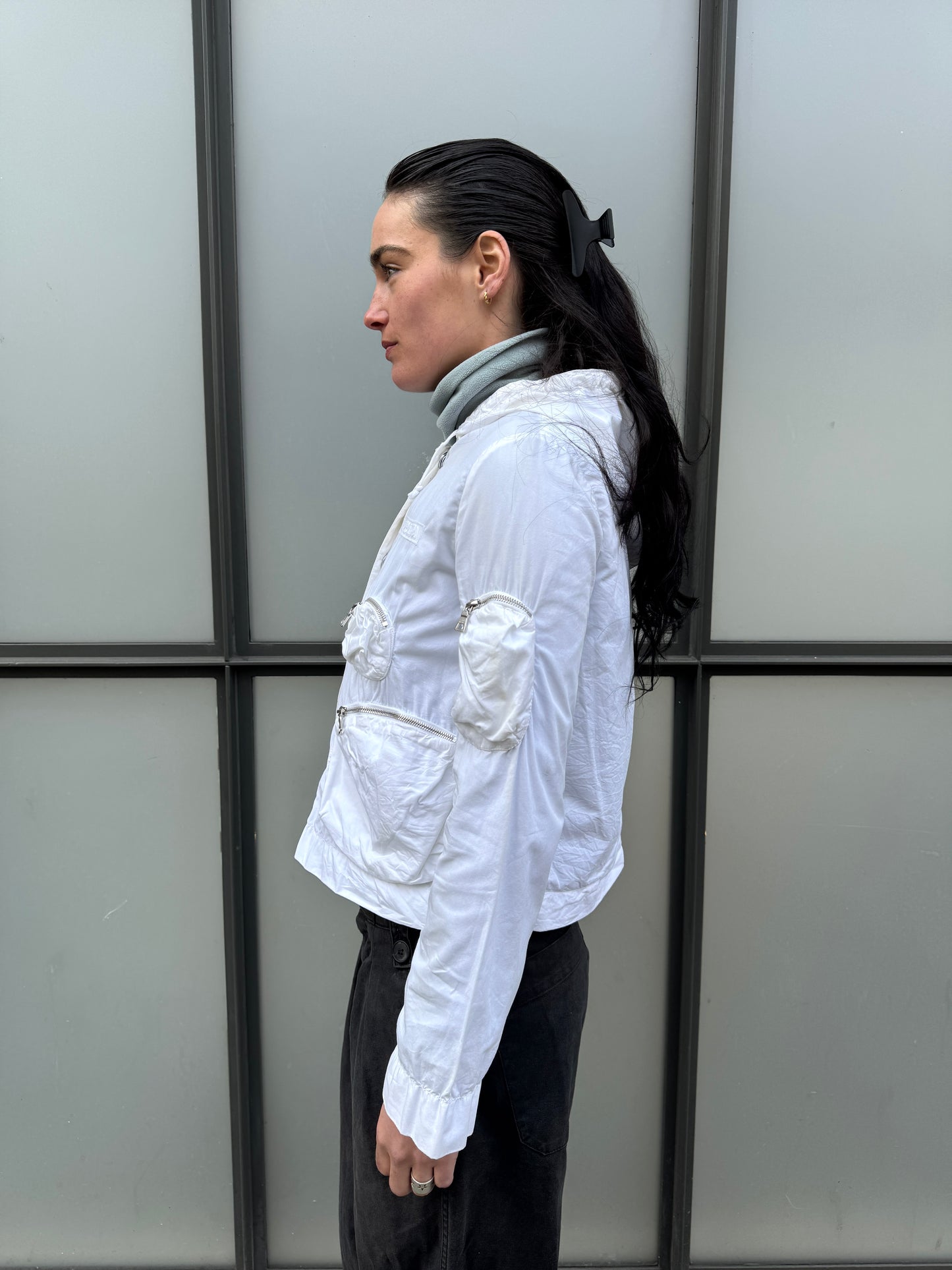 SS01’ Prada Pure White Multi Pocket Cropped Jacket