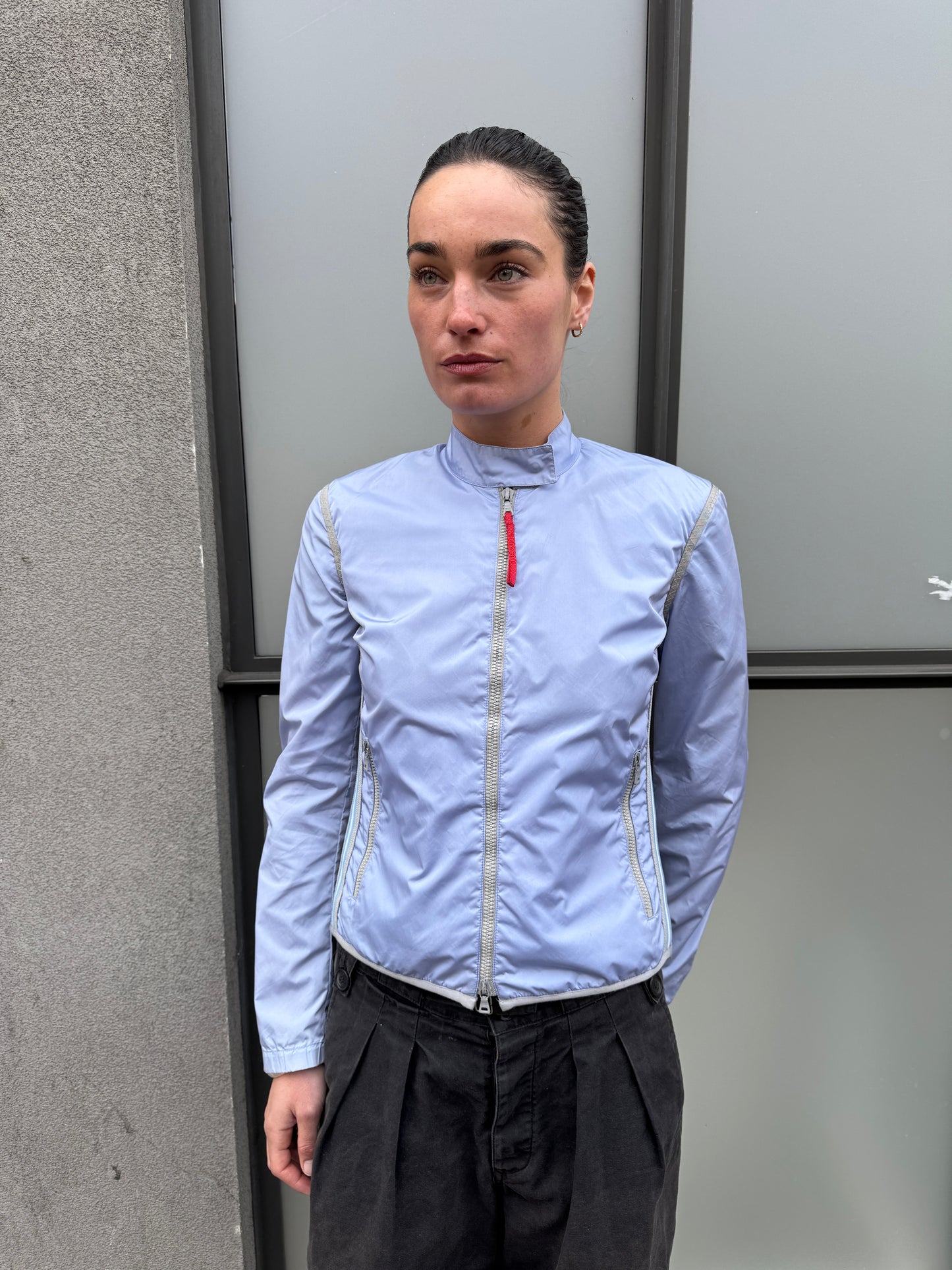 SS00’ Prada Sport Semi Transparent Back Baby Blue Jacket