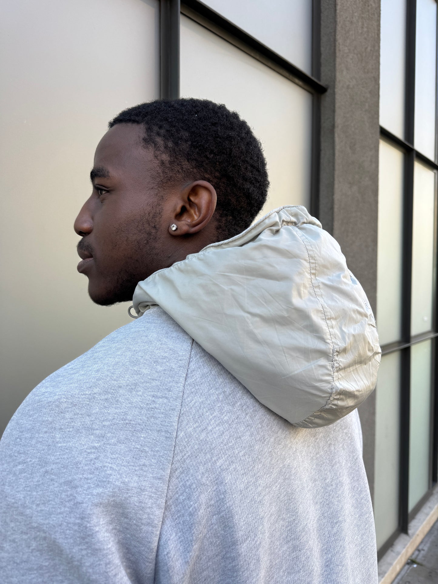 Early 2000’s Prada Sport Grey Melange Cotton/Nylon Zipped Hoodie