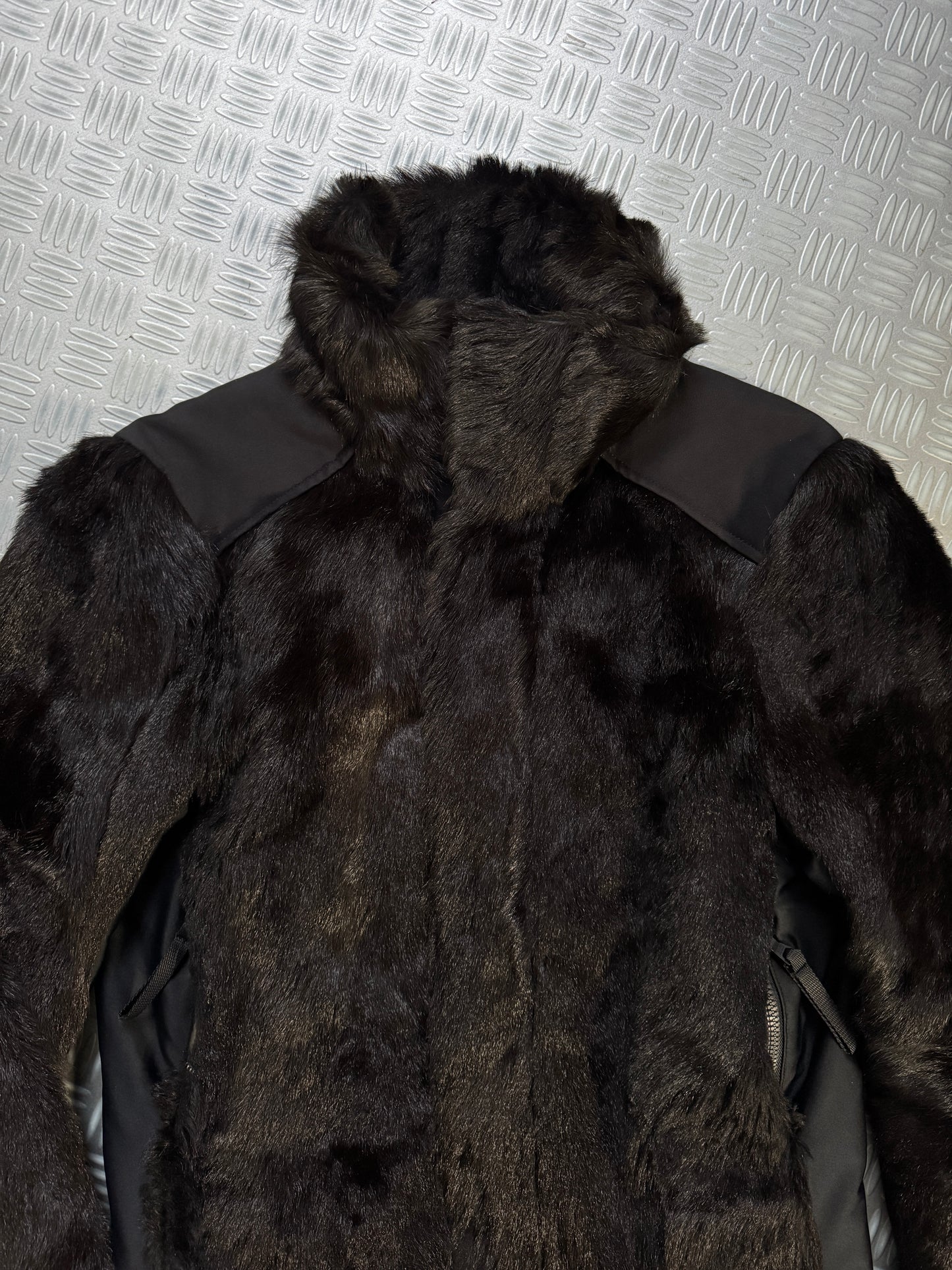 FW99’ Prada Sport Jet Black Dyed Fur Jacket