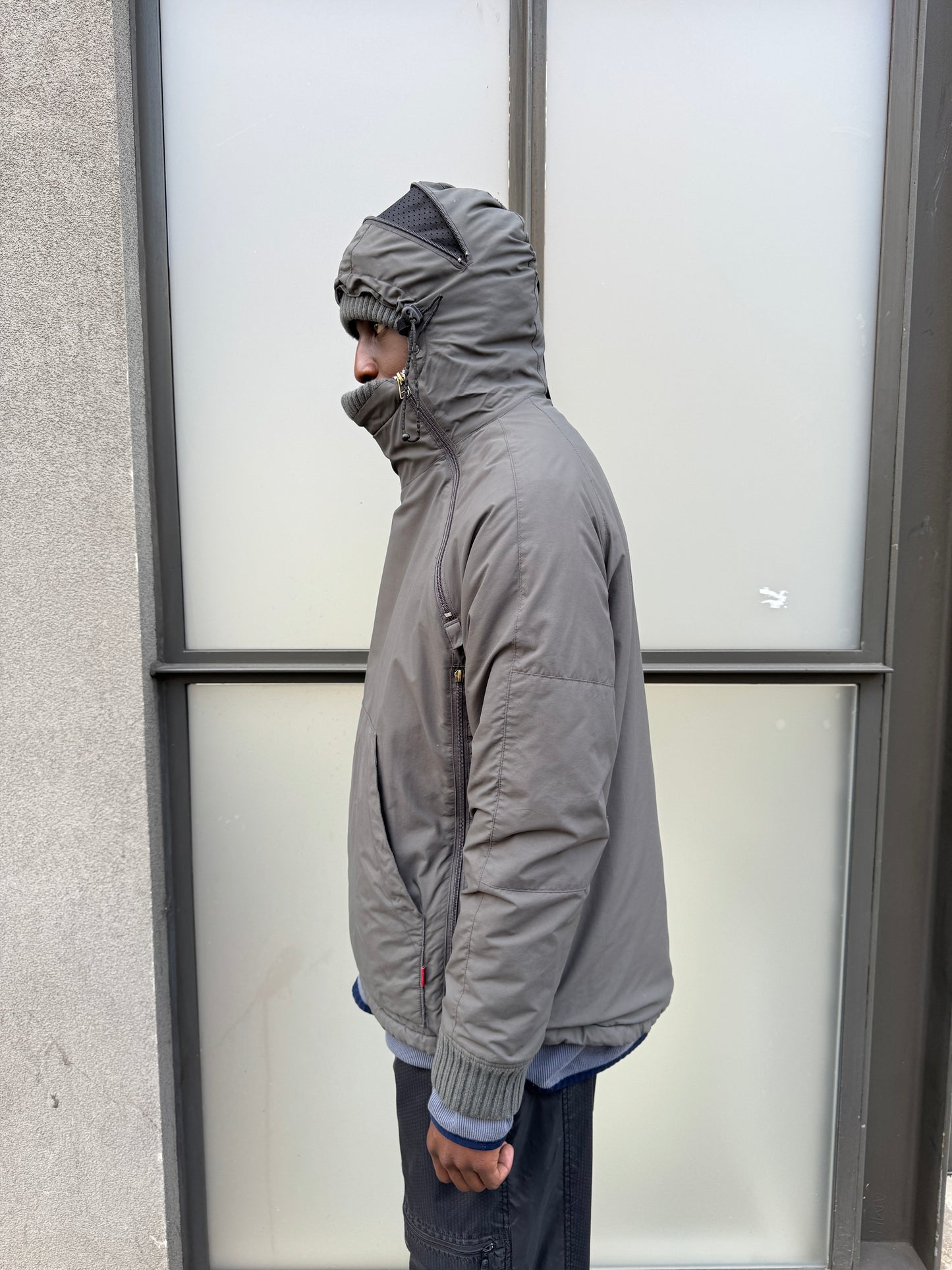 Early 2000’s Schott Expandable Balaclava Hood Padded Pullover Jacket