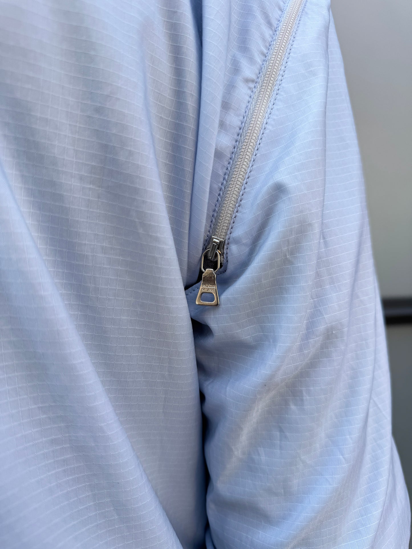 Early 2000's Prada Sport Reversible 4in1 Baby Blue/Grey “Faux Wool” Jacket