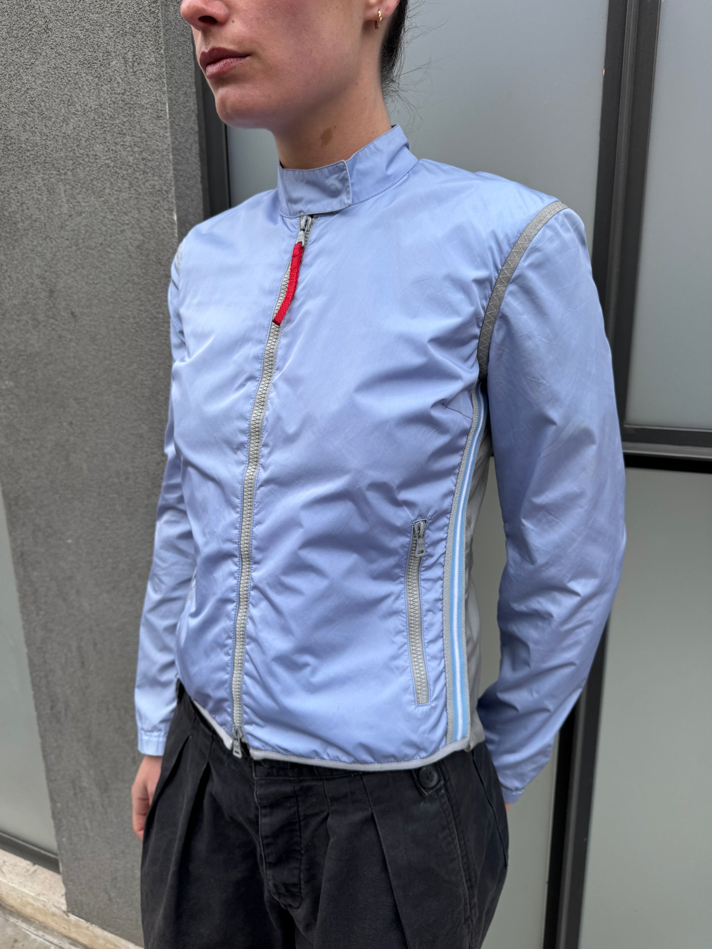 SS00’ Prada Sport Semi Transparent Back Baby Blue Jacket