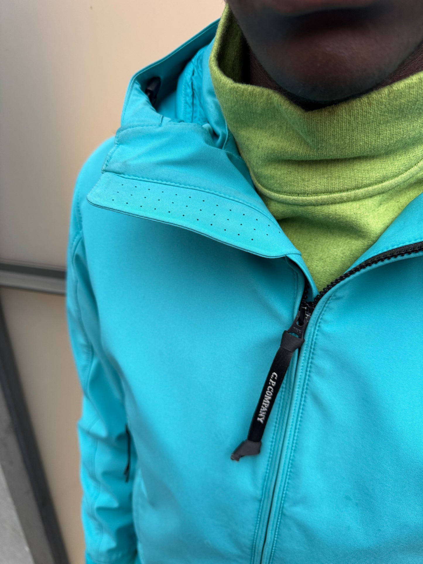 CP Company Marina Blue Soft Shell Goggle Jacket