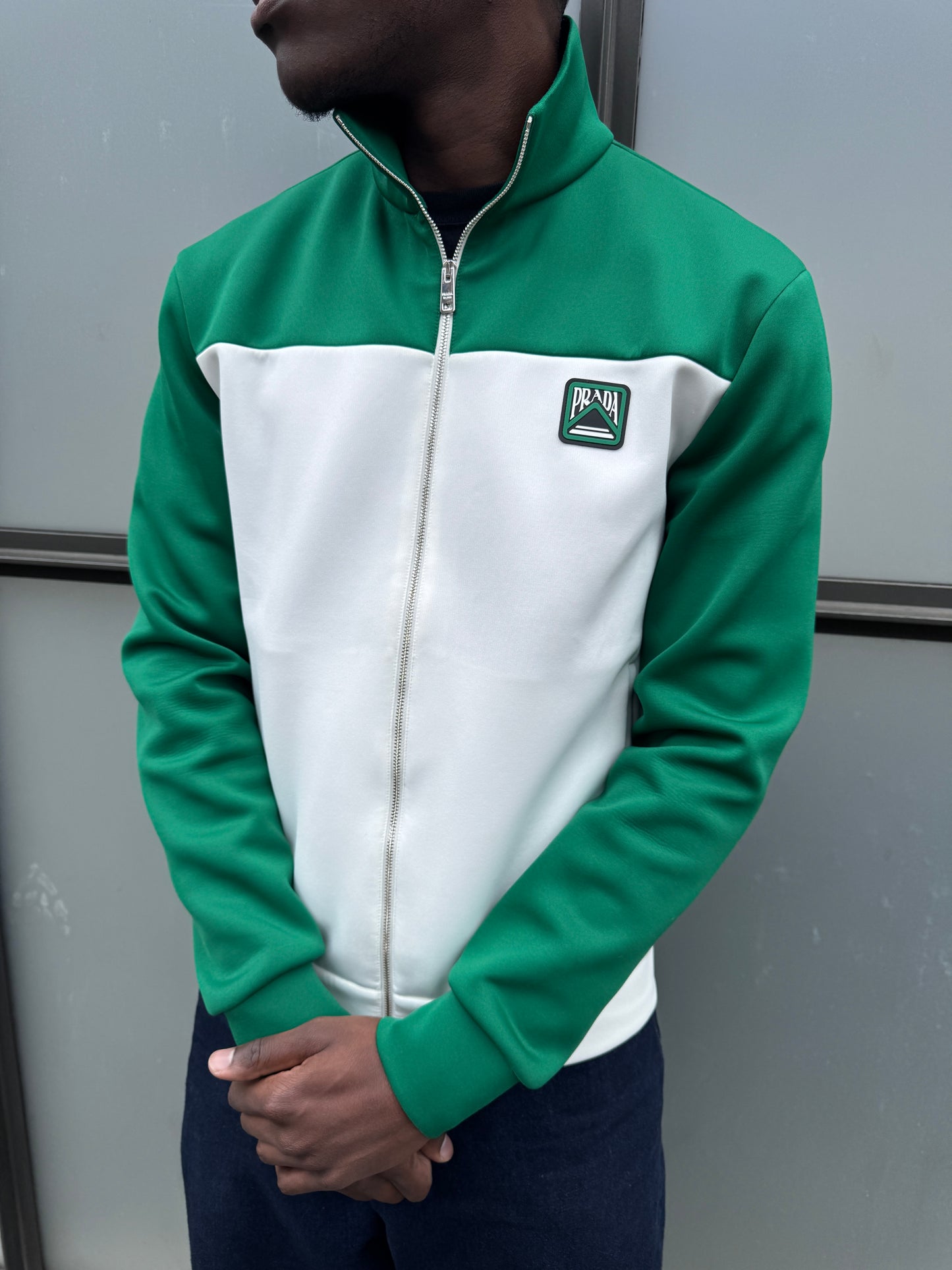 SS18’ Prada Mainline Emerald Green Track Jacket