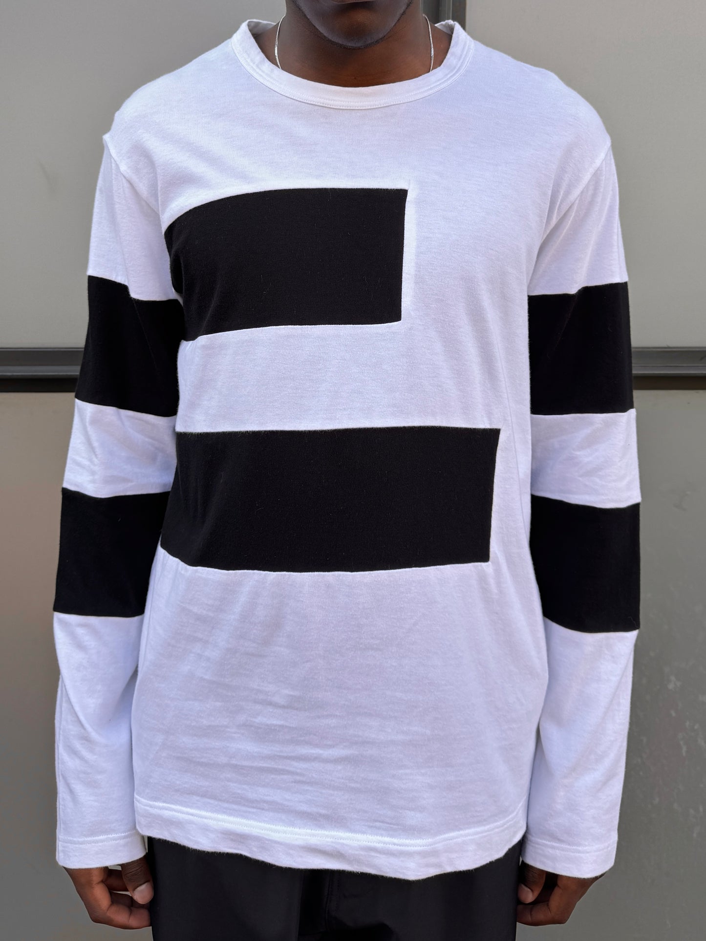 Early 2000's Comme Des Garcons SHIRT Striped Panel Longsleeve T-Shirt