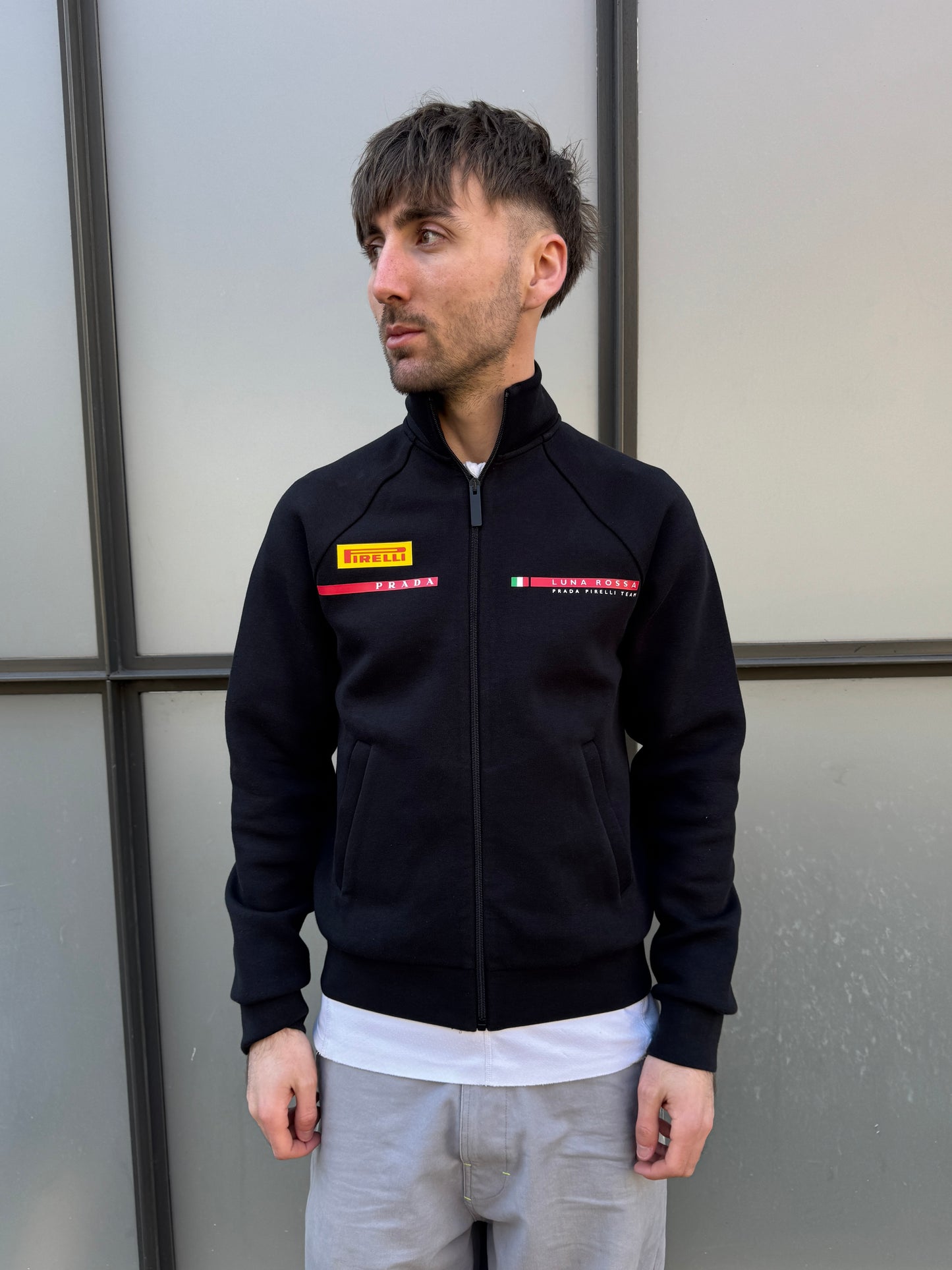 Prada Luna Rossa Jet Black Neoprene Sailing Jacket