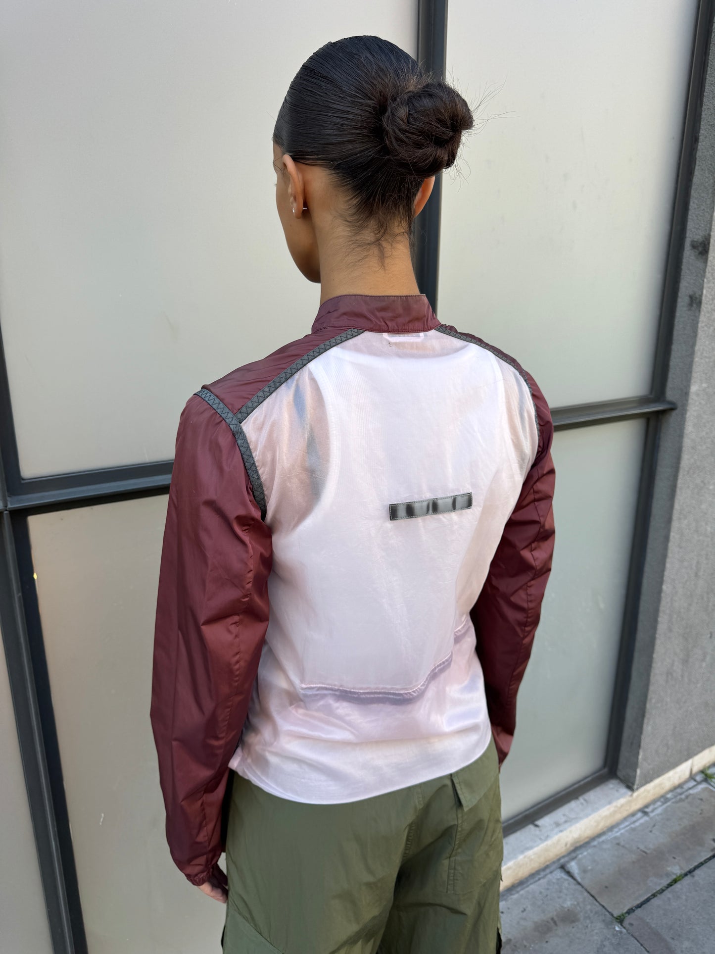 SS00’ Prada Sport Semi Transparent Back Burgundy Jacket