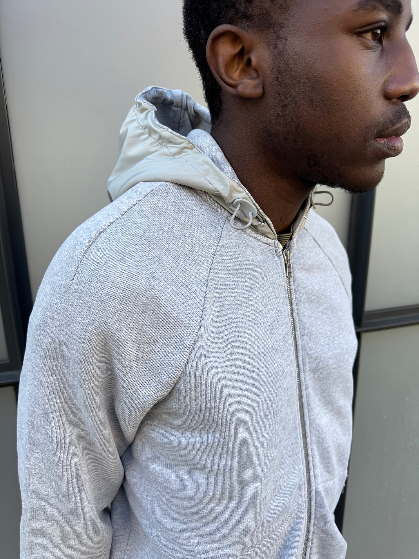 Early 2000’s Prada Sport Grey Melange Cotton/Nylon Zipped Hoodie