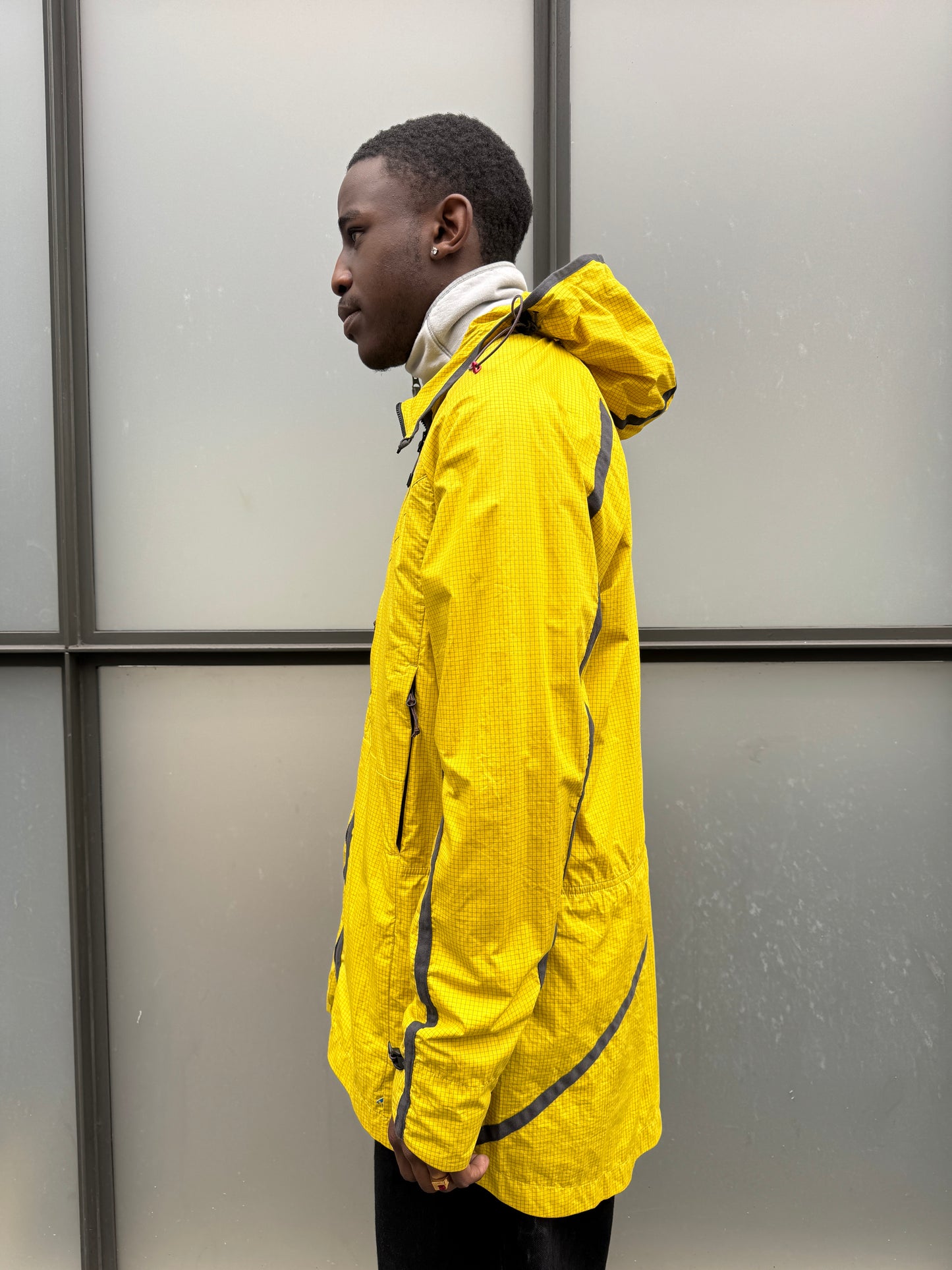 Klattermusen Bright Yellow Rip Stop Technical Asymmetric Zip Jacket