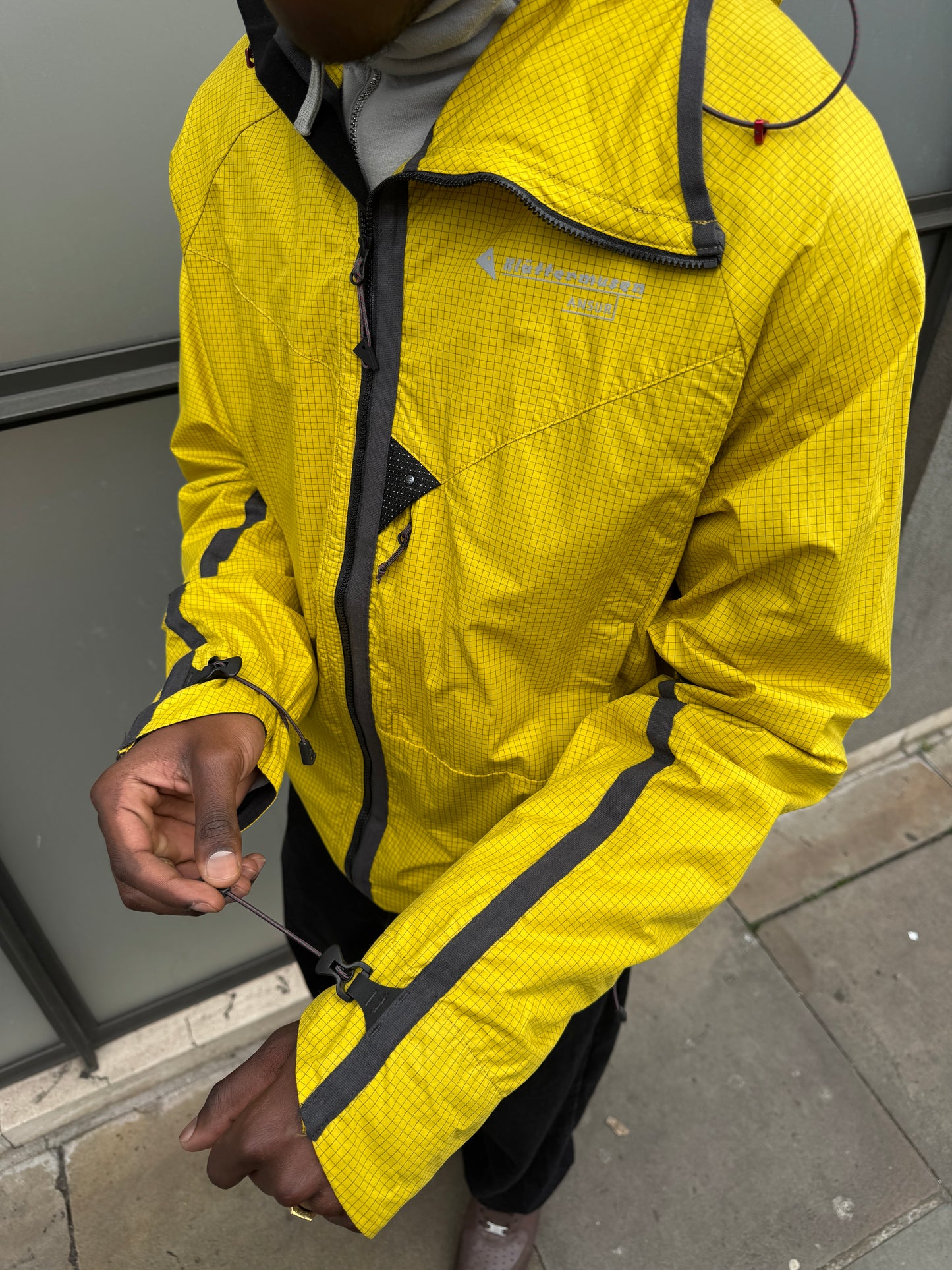 Klattermusen Bright Yellow Rip Stop Technical Asymmetric Zip Jacket