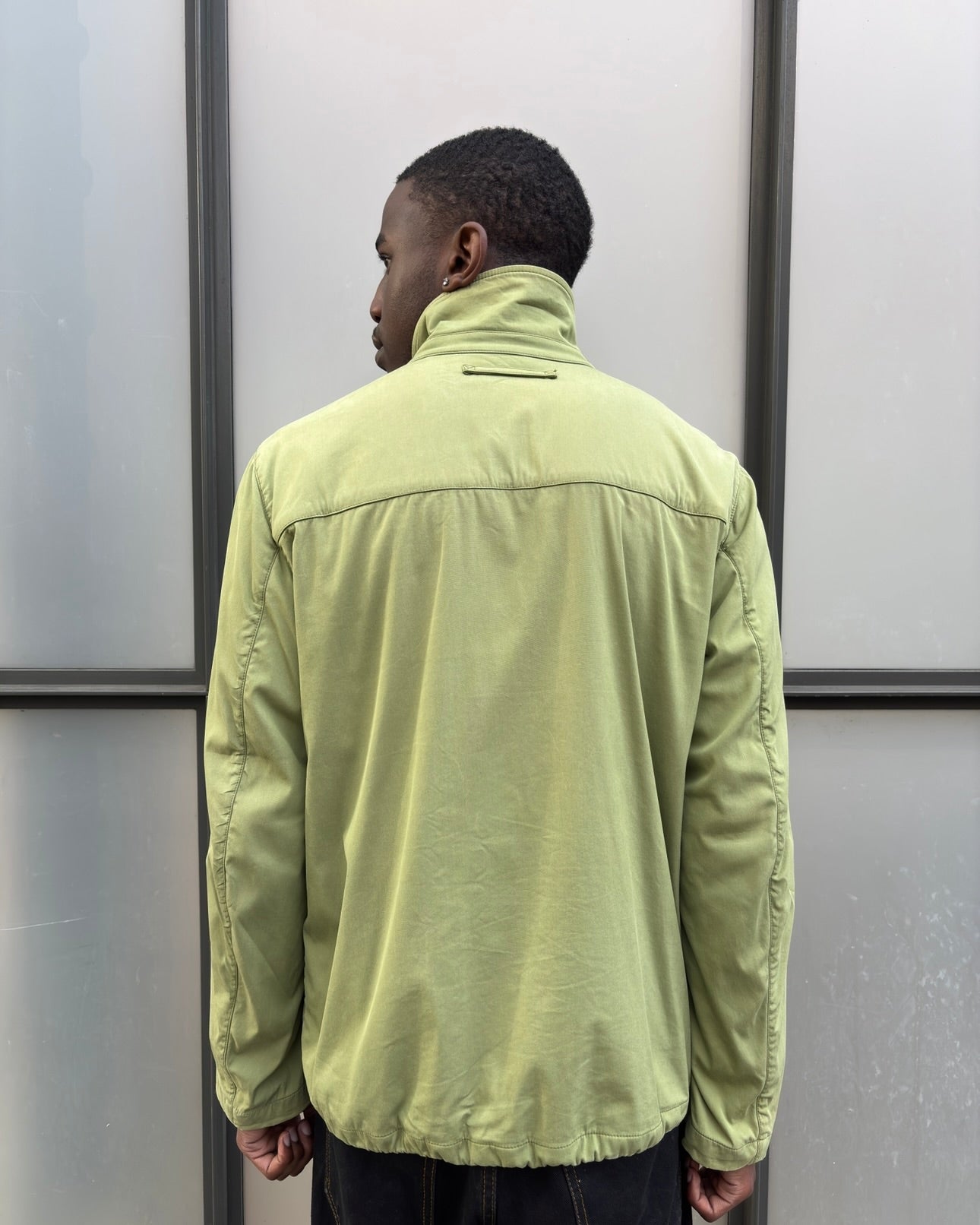 Early 2000’s Prada Sport Washed Lime Green Tonal Tab Chore Jacket