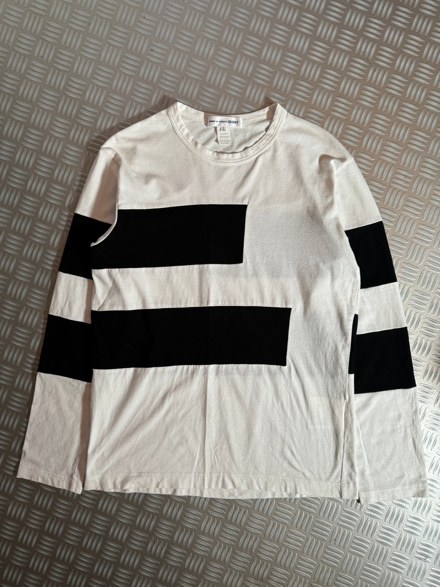 Early 2000's Comme Des Garcons SHIRT Striped Panel Longsleeve T-Shirt