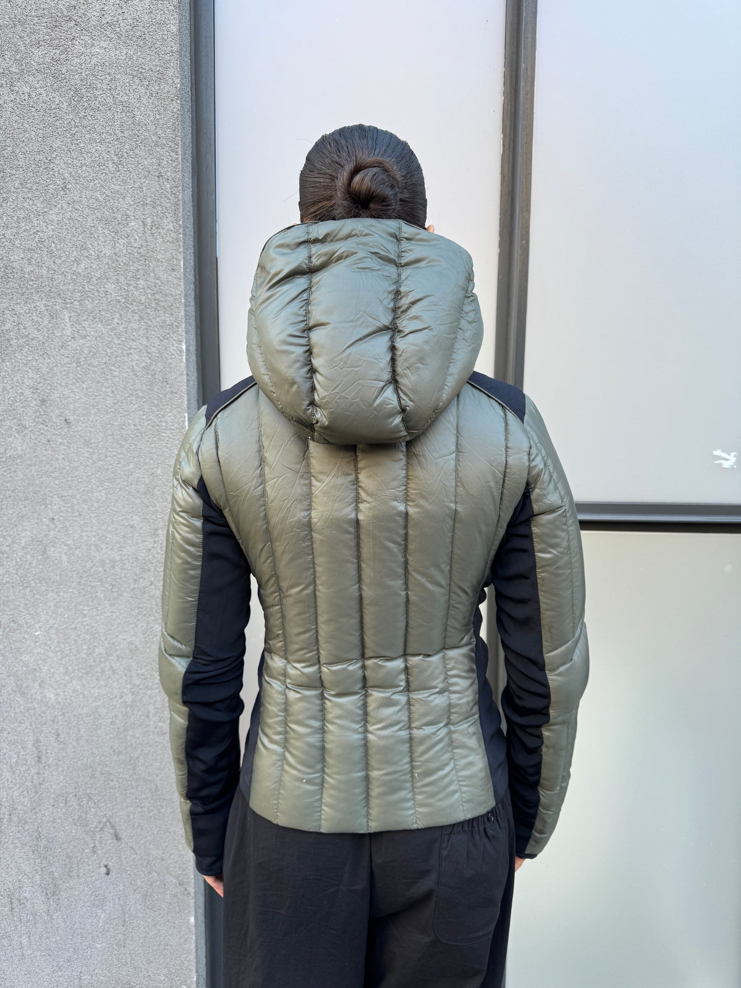 2012 Prada Milano Khaki Nylon/Neoprene Padded Jacket