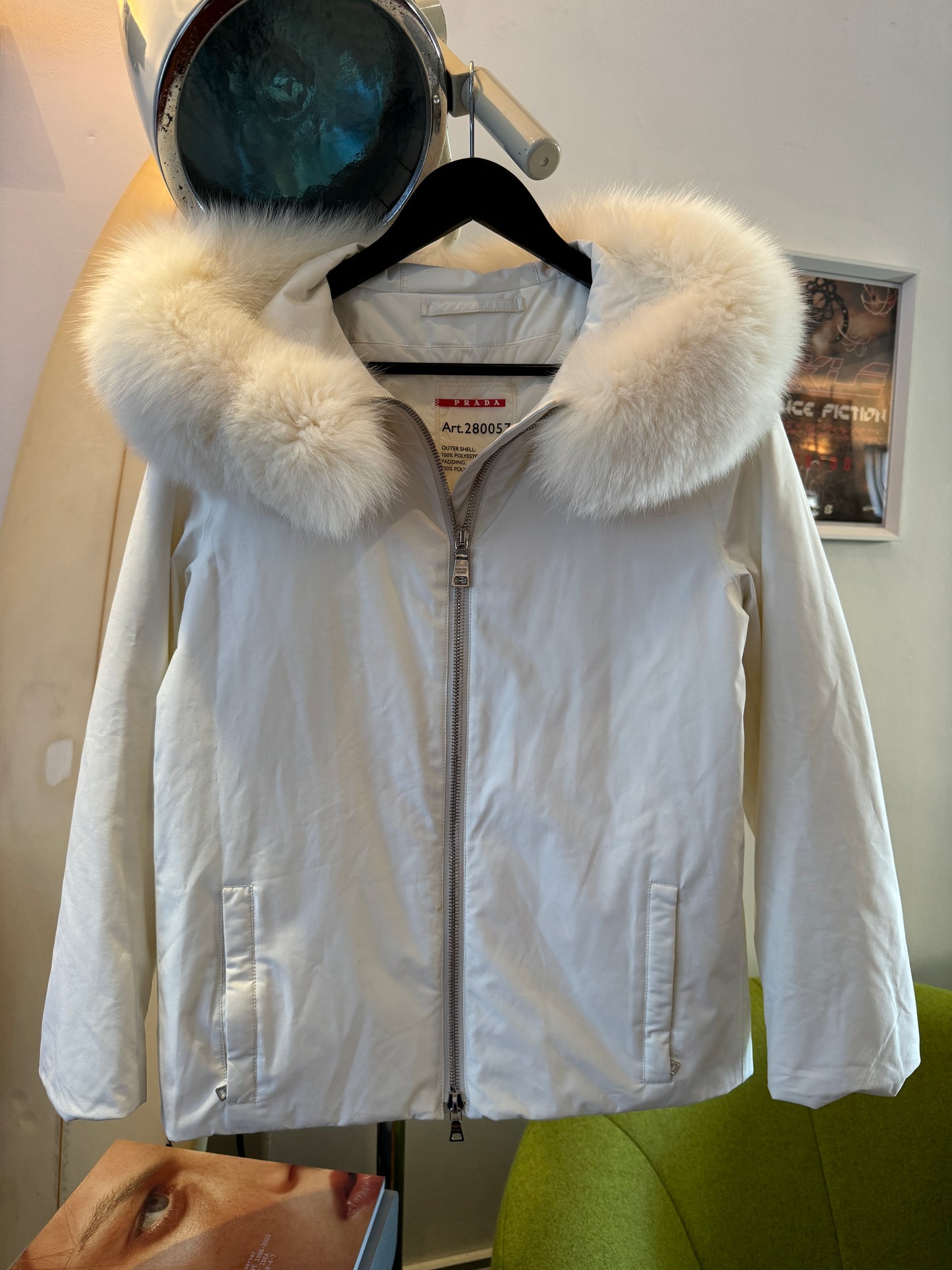 AW08’ Prada Sport Gore-Tex Pure White Fur Trim Jacket