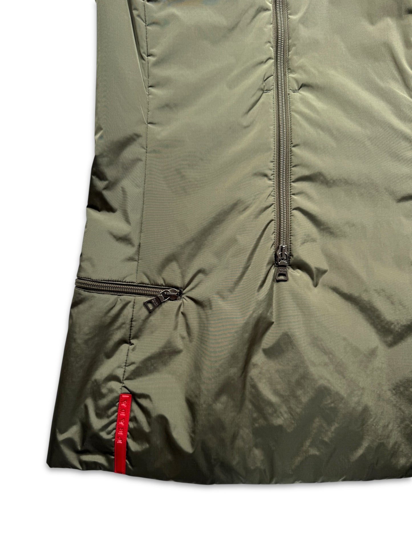 AW99’ Prada Sport Khaki Hooded Pullover Dress