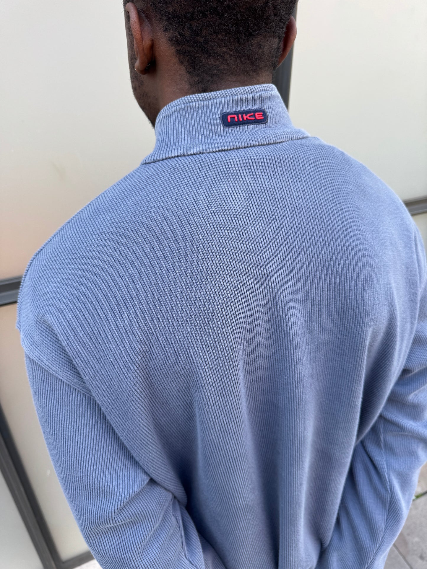 Early 2000’s Nike Ribbed Cotton 1/4 Zip Sweater