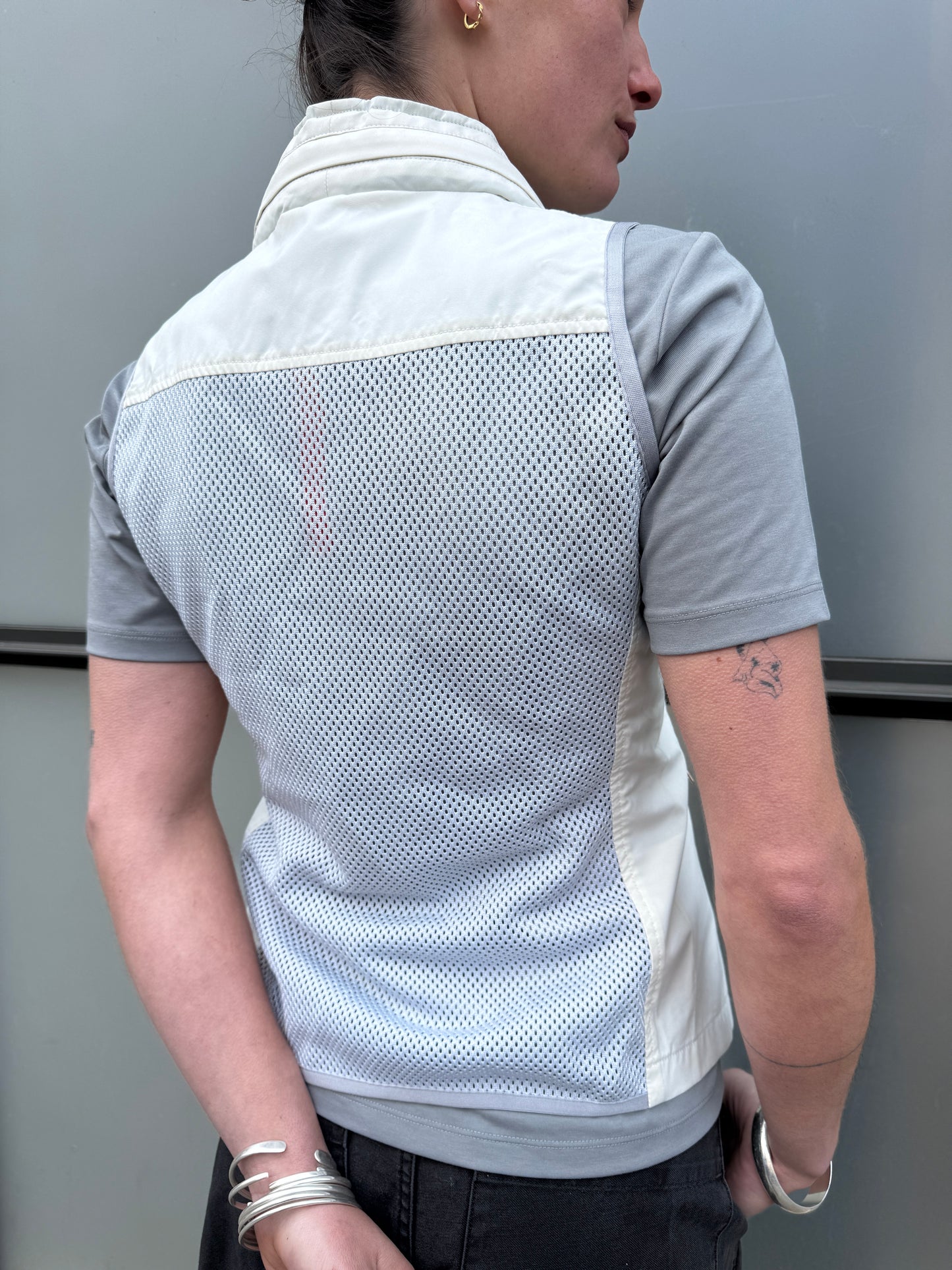 SS00’ Prada Sport Ventilated Packable Hood White Vest