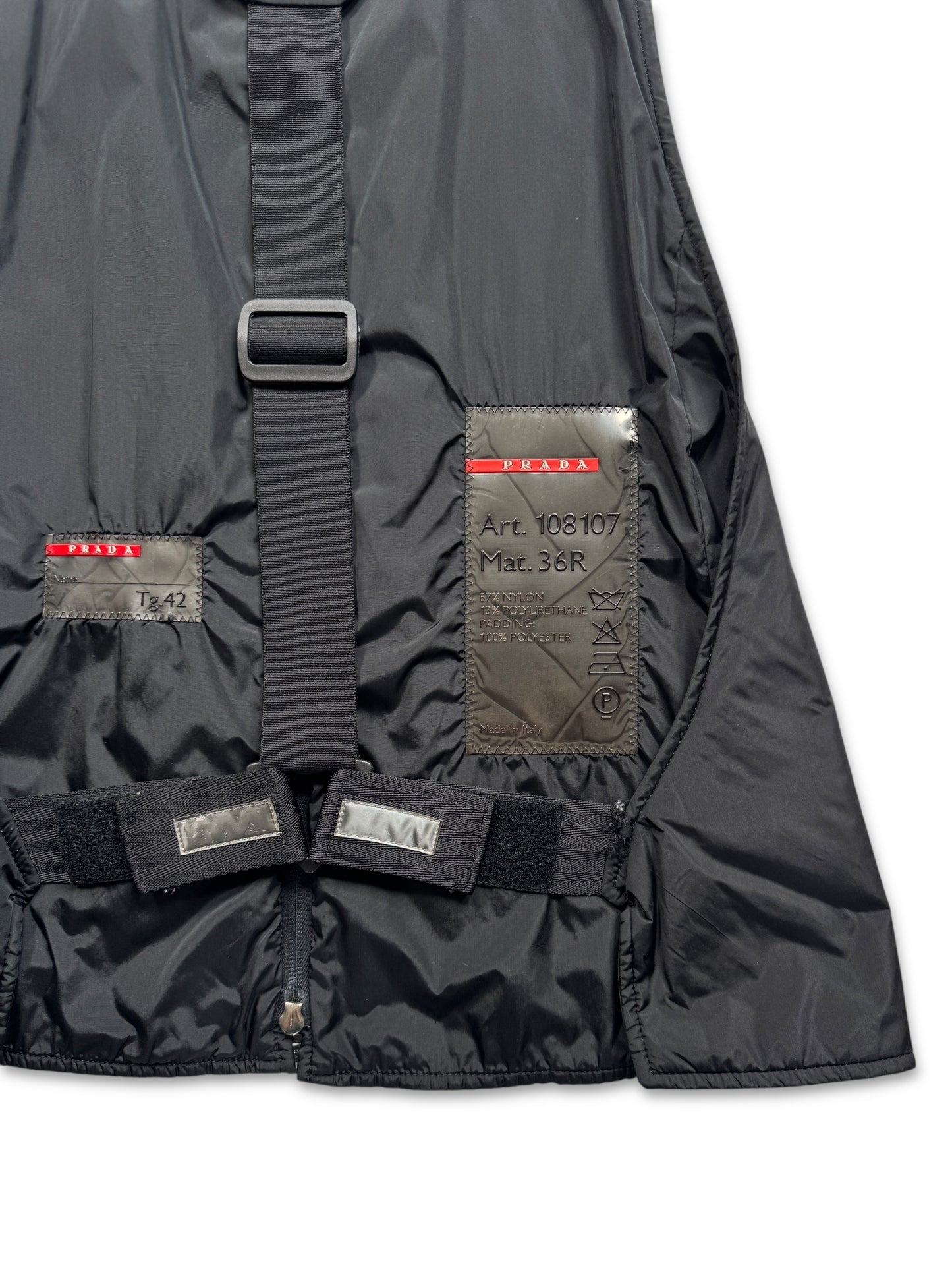 AW99’ Prada Sport Jet Black 3M Padded Balaclava Vest