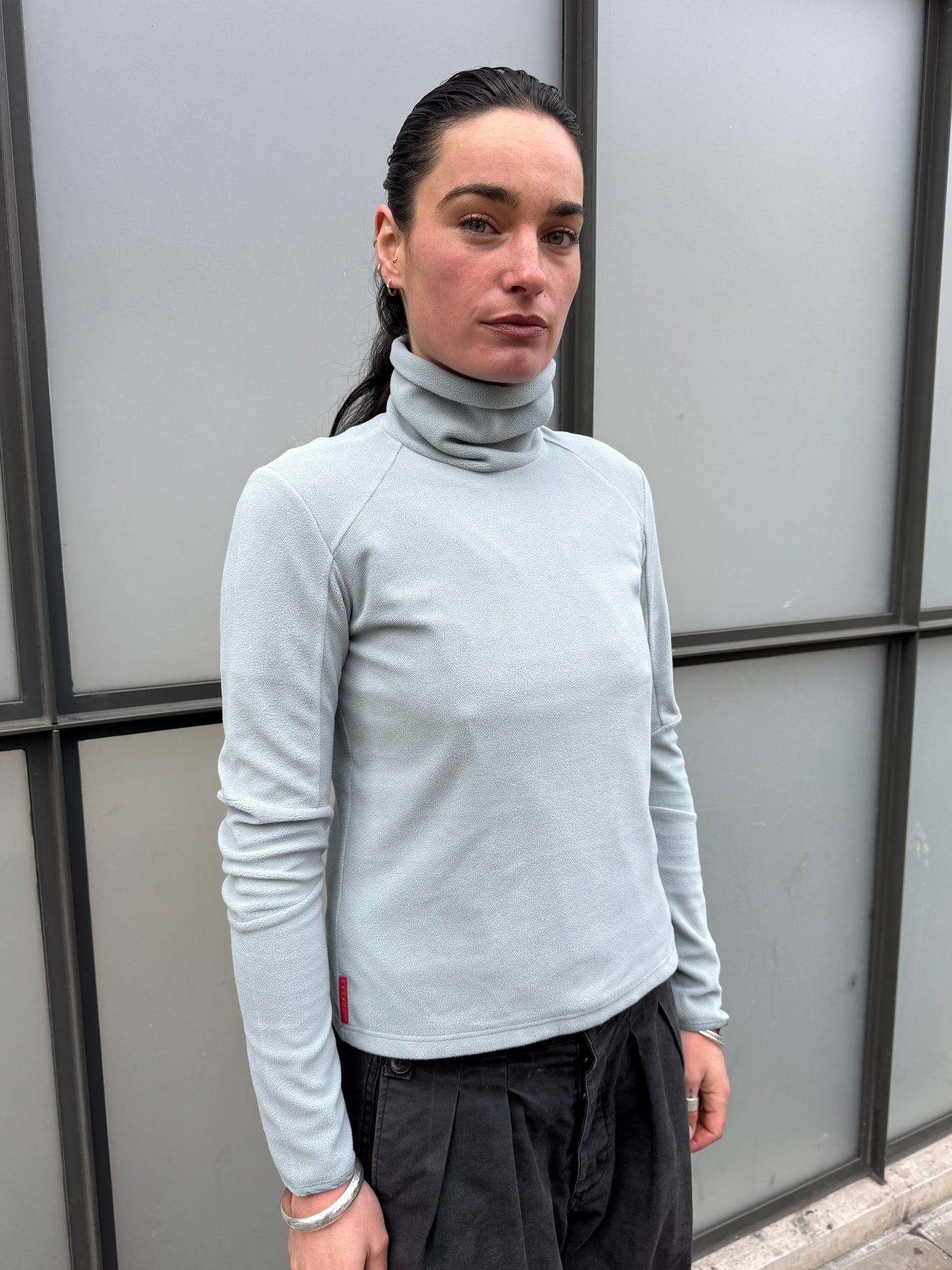 SS99’ Prada Sport Duck Egg Baby Blue/Grey Roll Neck Fleece