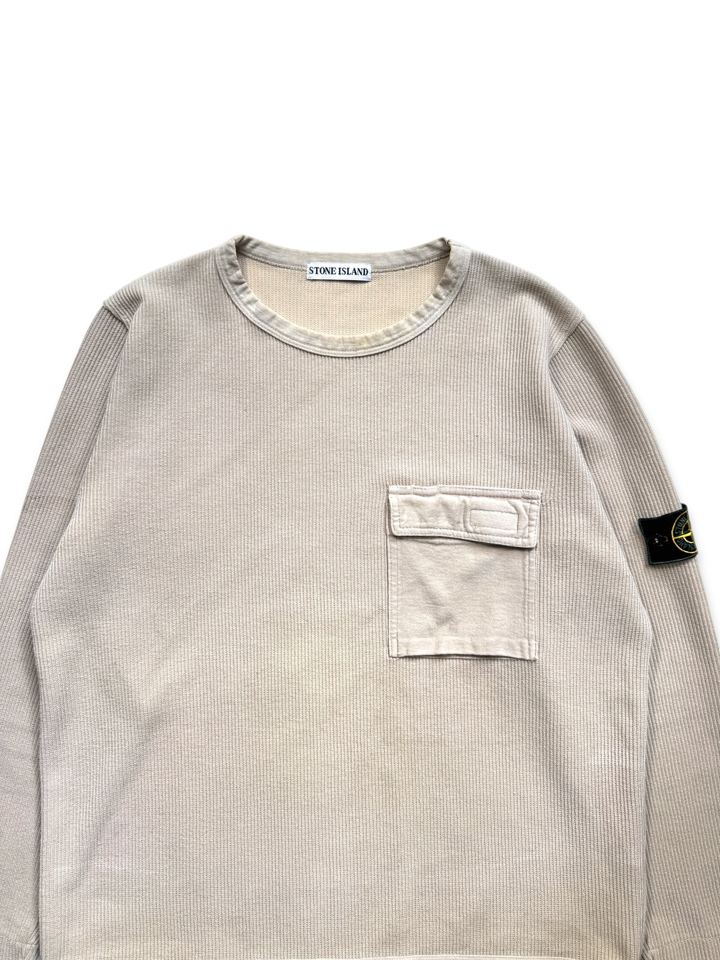 AW99 Stone Island Ribbed Cotton Chest Pocket Crewneck