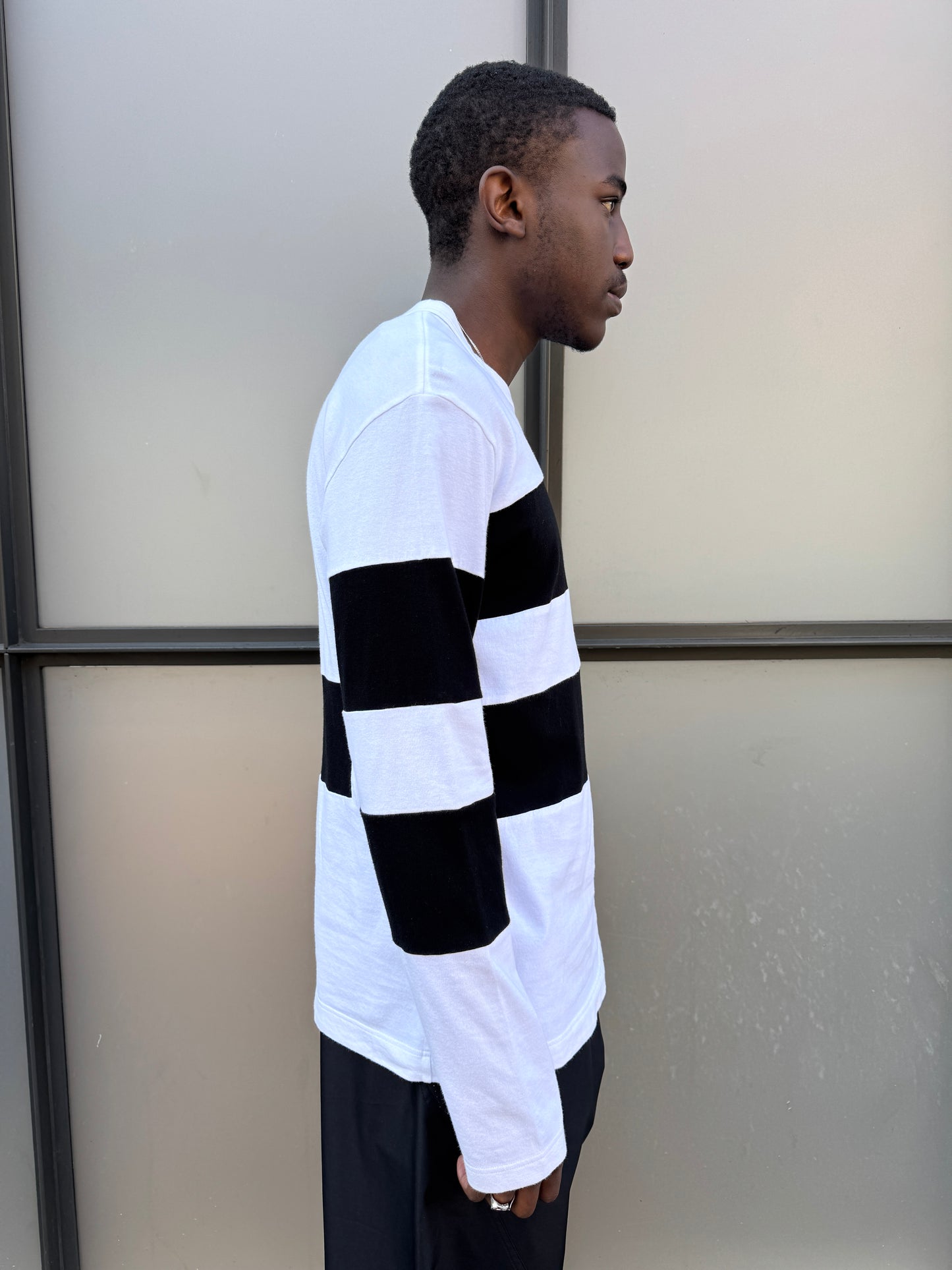 Early 2000's Comme Des Garcons SHIRT Striped Panel Longsleeve T-Shirt