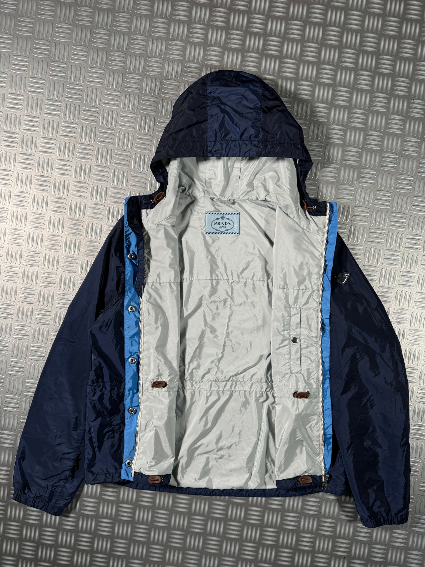 Prada Milano Royal Blue/Navy Nylon Shell Jacket - Small