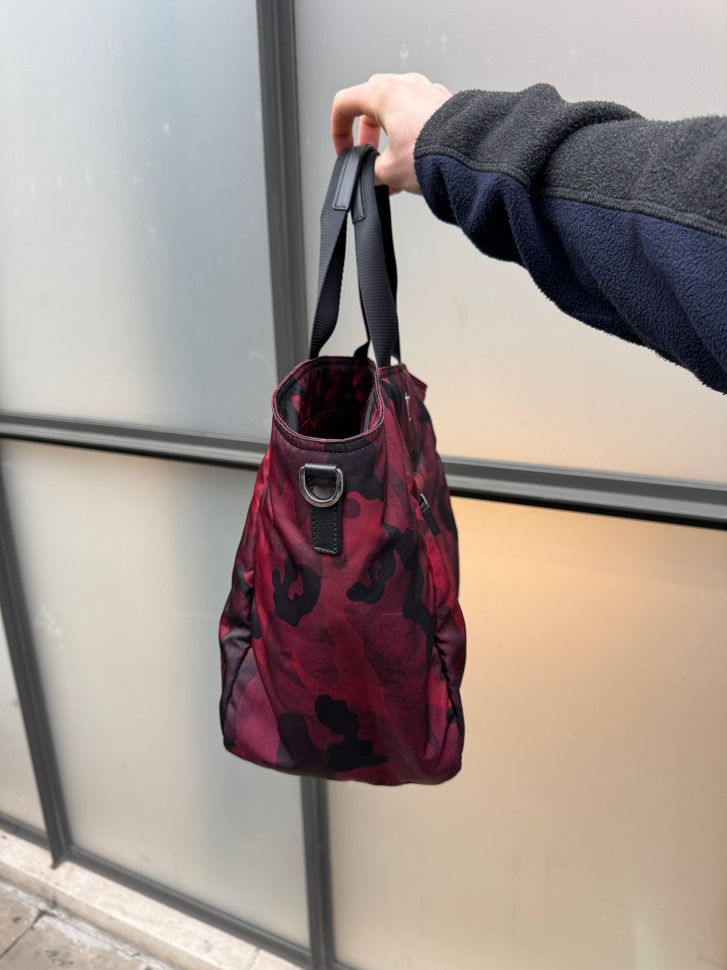 Prada Milano Nylon Red Camo Bag