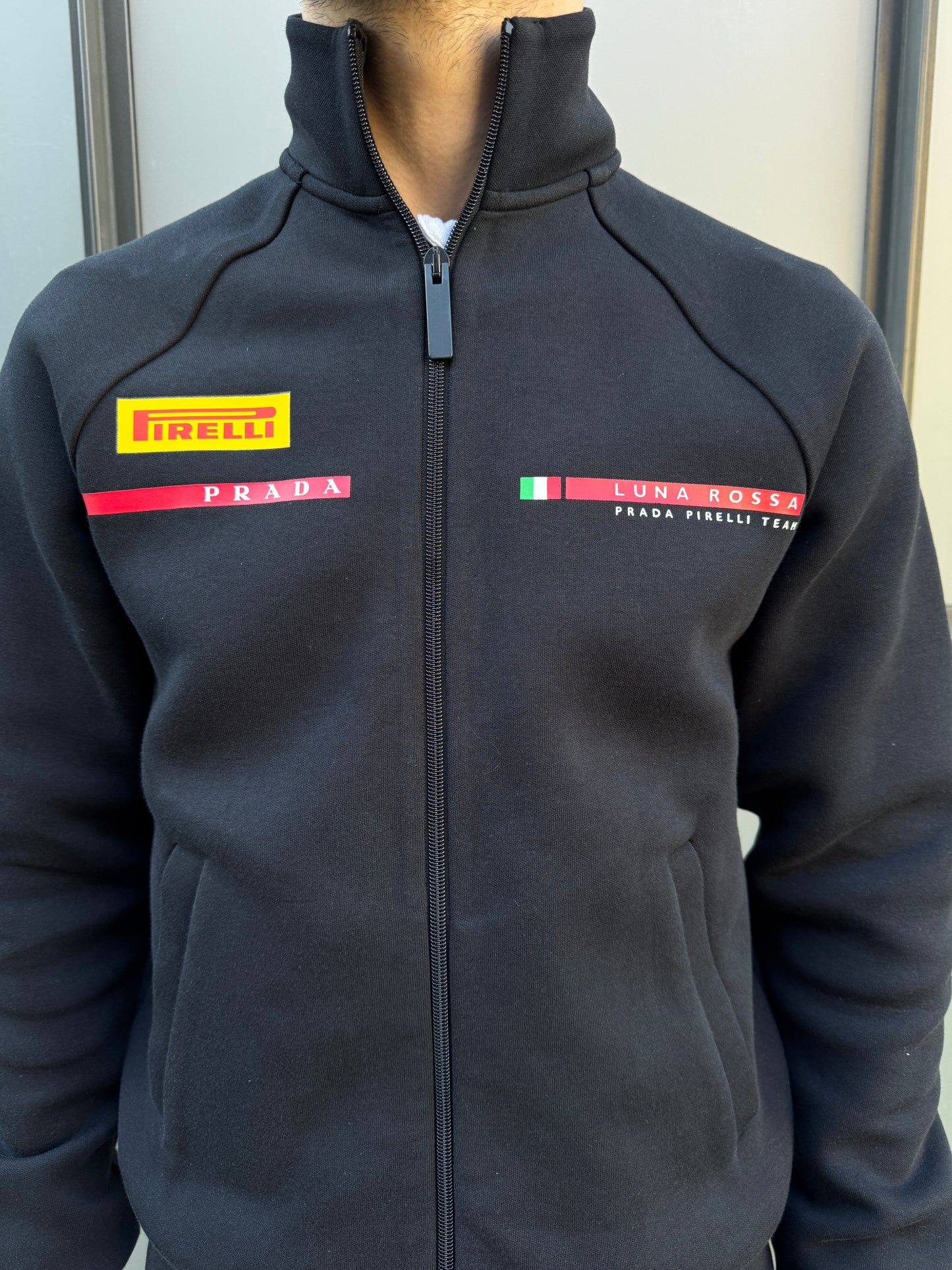 Prada Luna Rossa Jet Black Neoprene Sailing Jacket