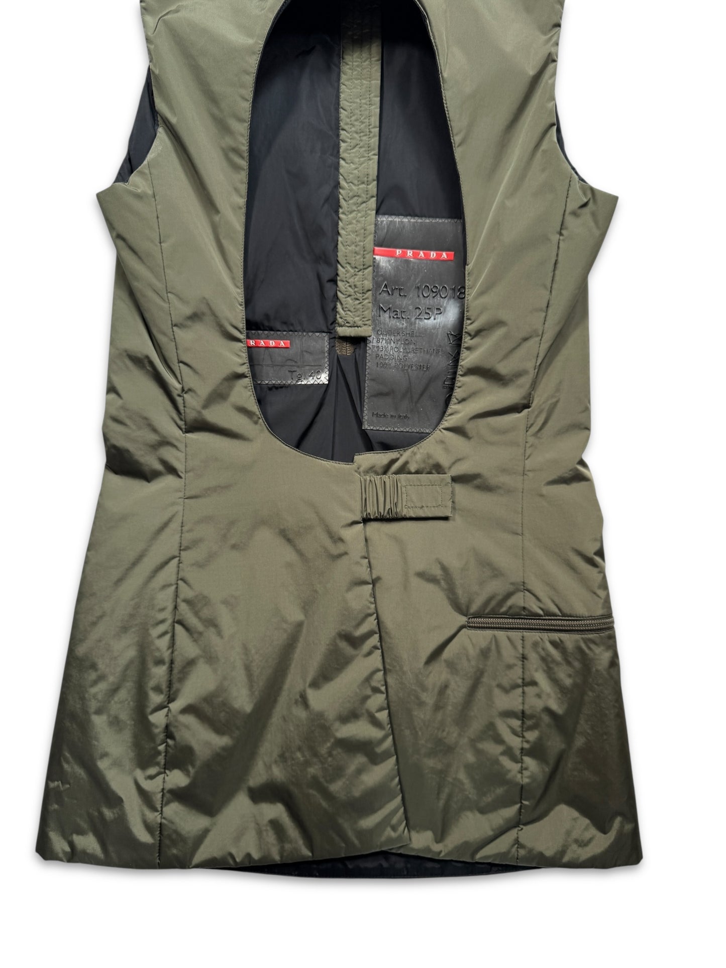 AW99’ Prada Sport Khaki Hooded Pullover Dress