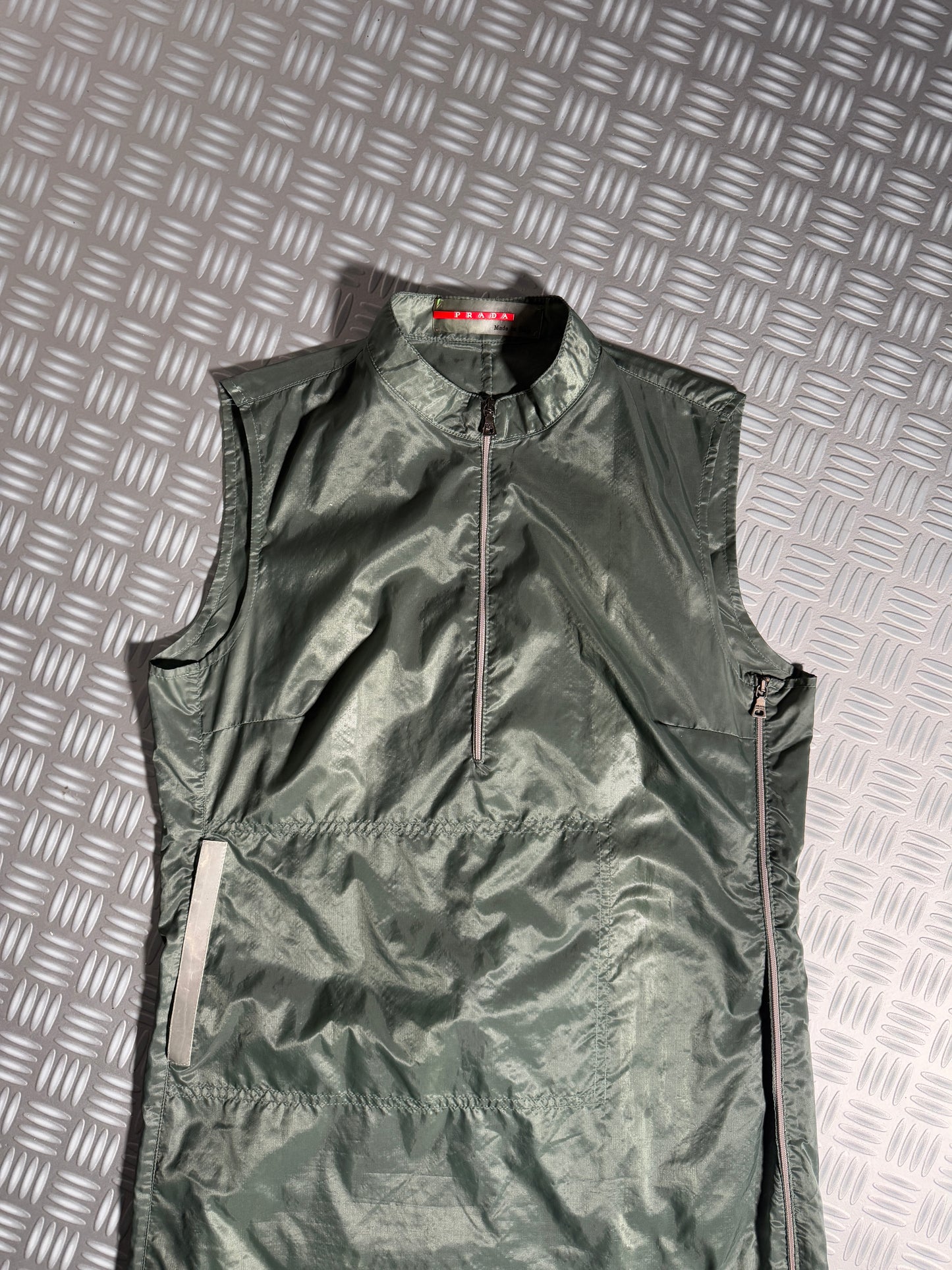 SS00’ Prada Sport 3M Reflective Light Emerald Nylon Dress