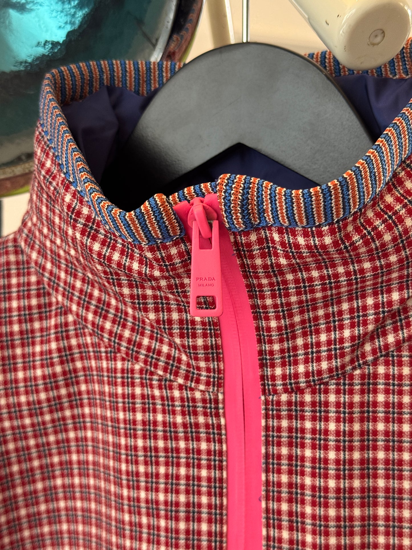 SS17’ Prada Main Line Knitted Plaid Jacket