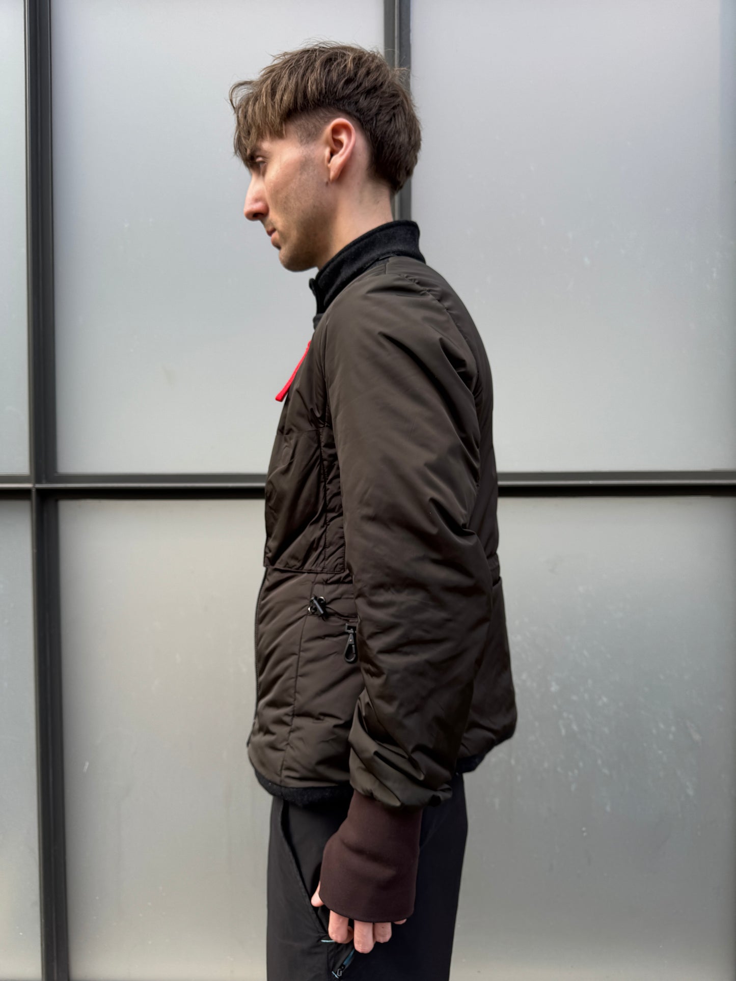 Early 2000’s Prada Deep Brown Asymmetrical Zip ‘Inside Out’ Jacket