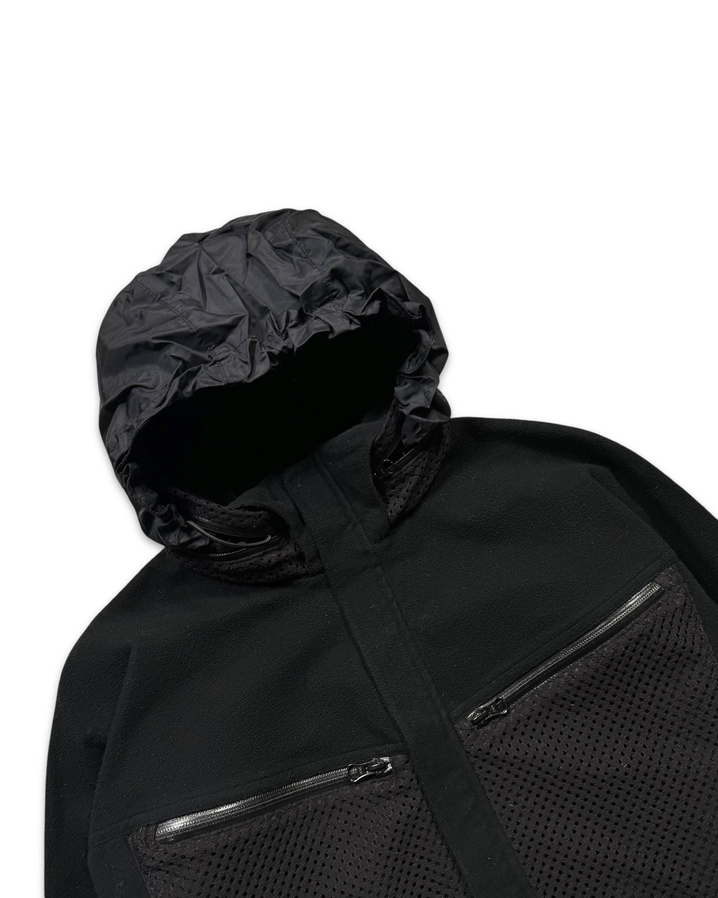 2008 Comme Des Garcons Jet Black Dual Mesh Pocket Technical Jacket