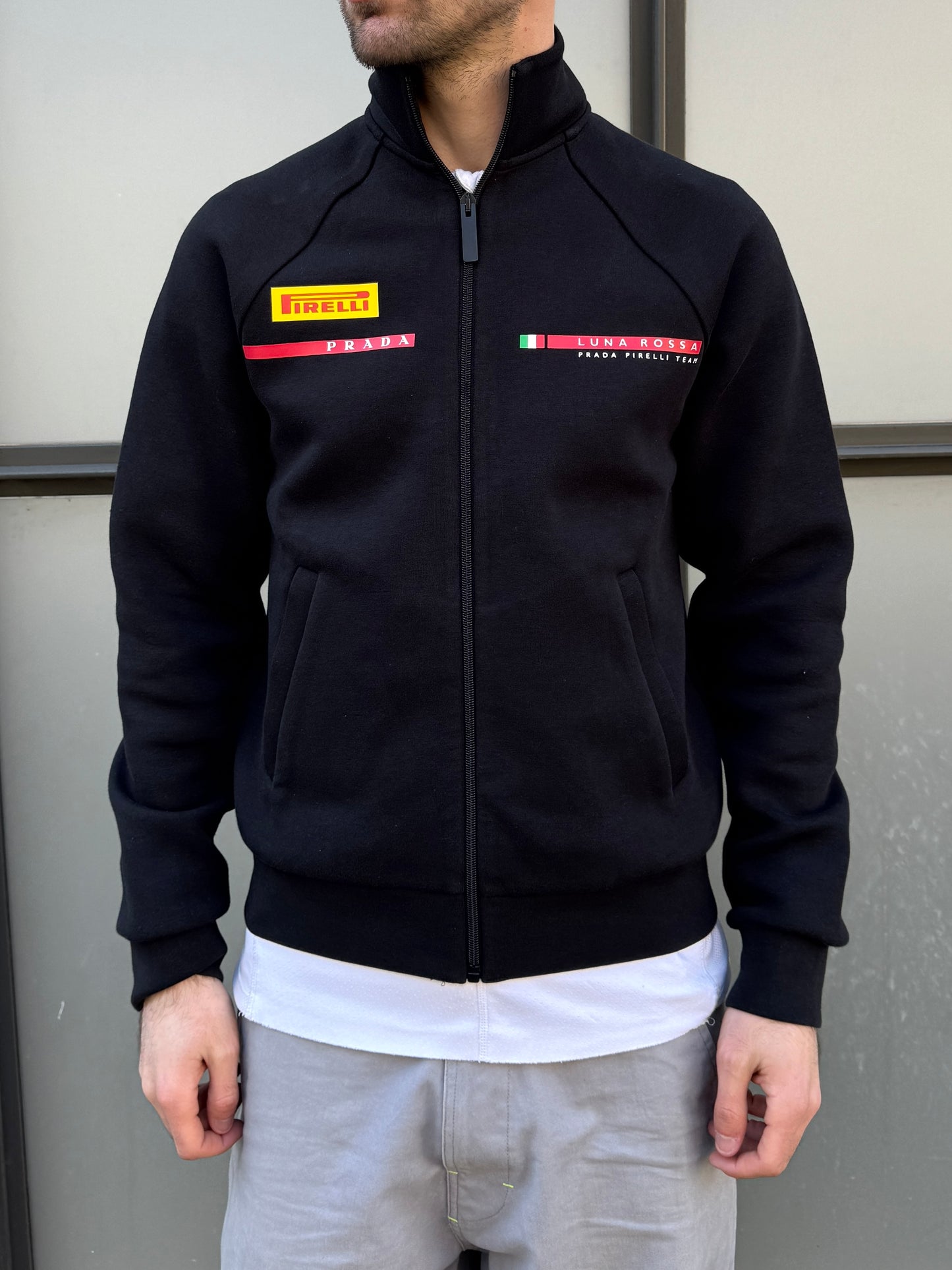 Prada Luna Rossa Jet Black Neoprene Sailing Jacket