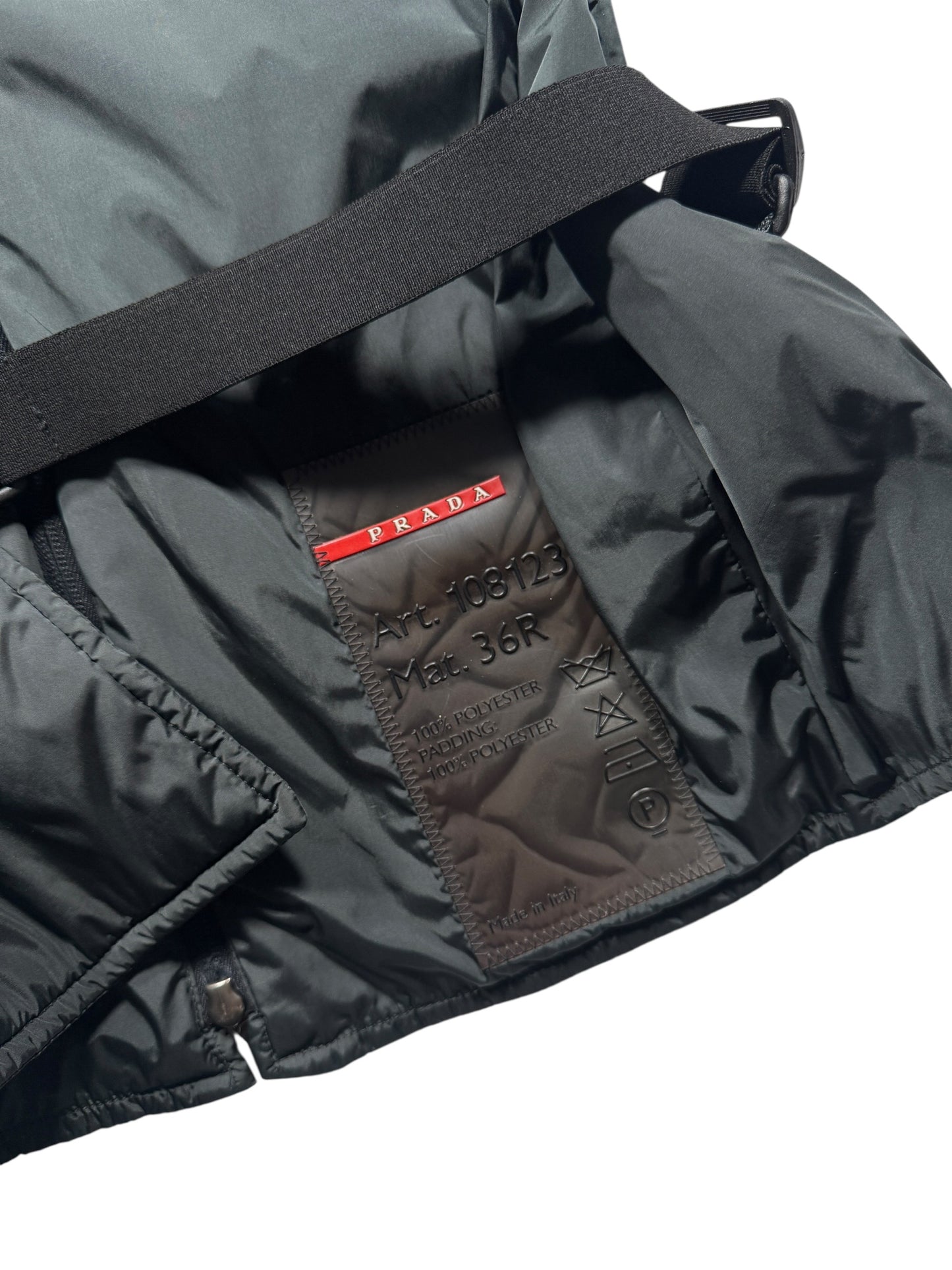 AW99' Prada Sport Deep Bottle Green Backless Hooded Vest