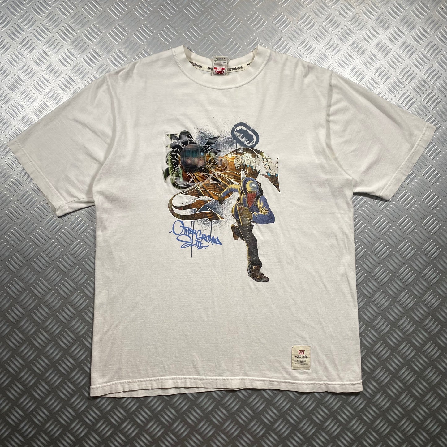 Ecko Unlimited Vintage Holographic Graphic Tee - Large