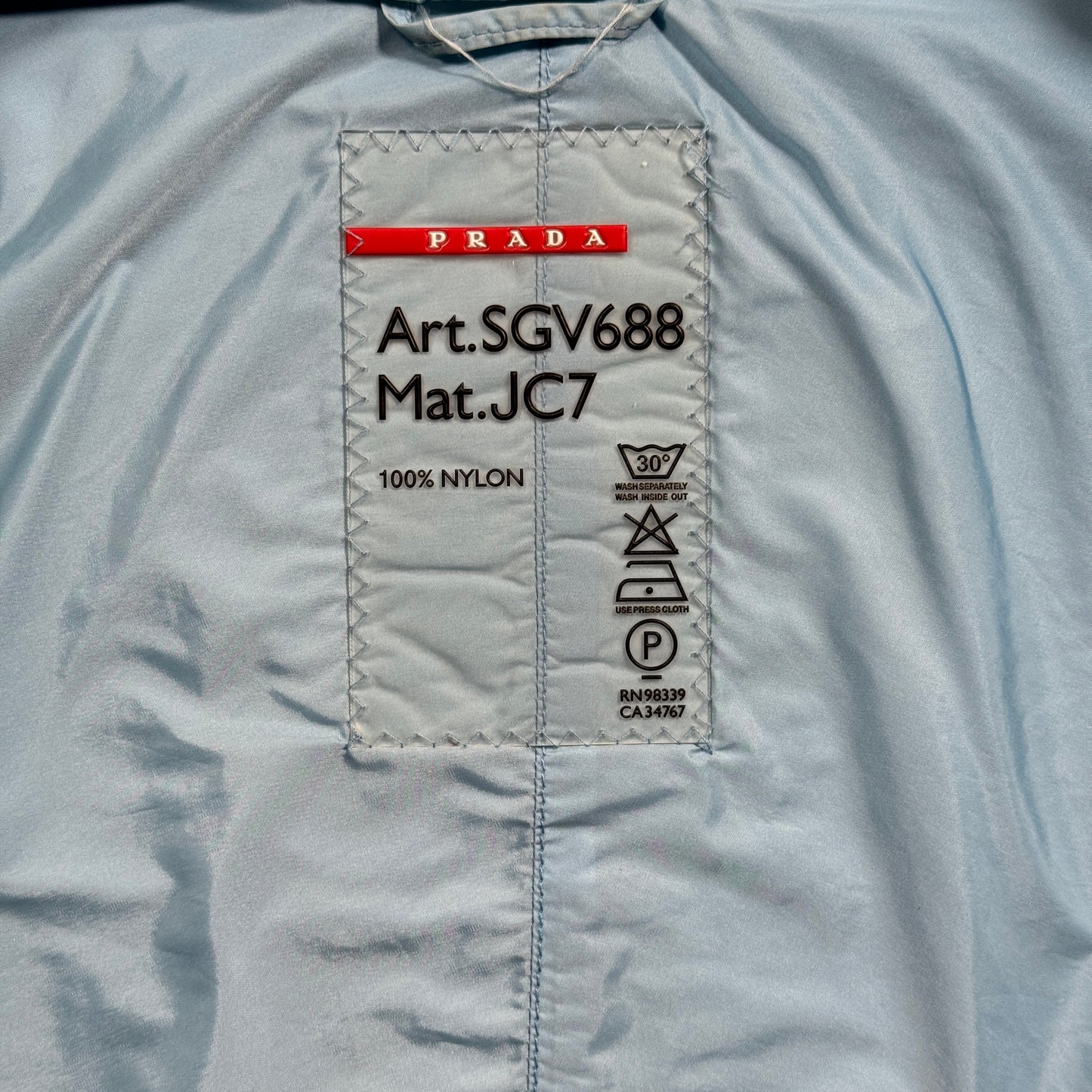 Early 2000's Prada Sport Gore-Tex Baby Blue 2in1 Jacket - Medium / Large
