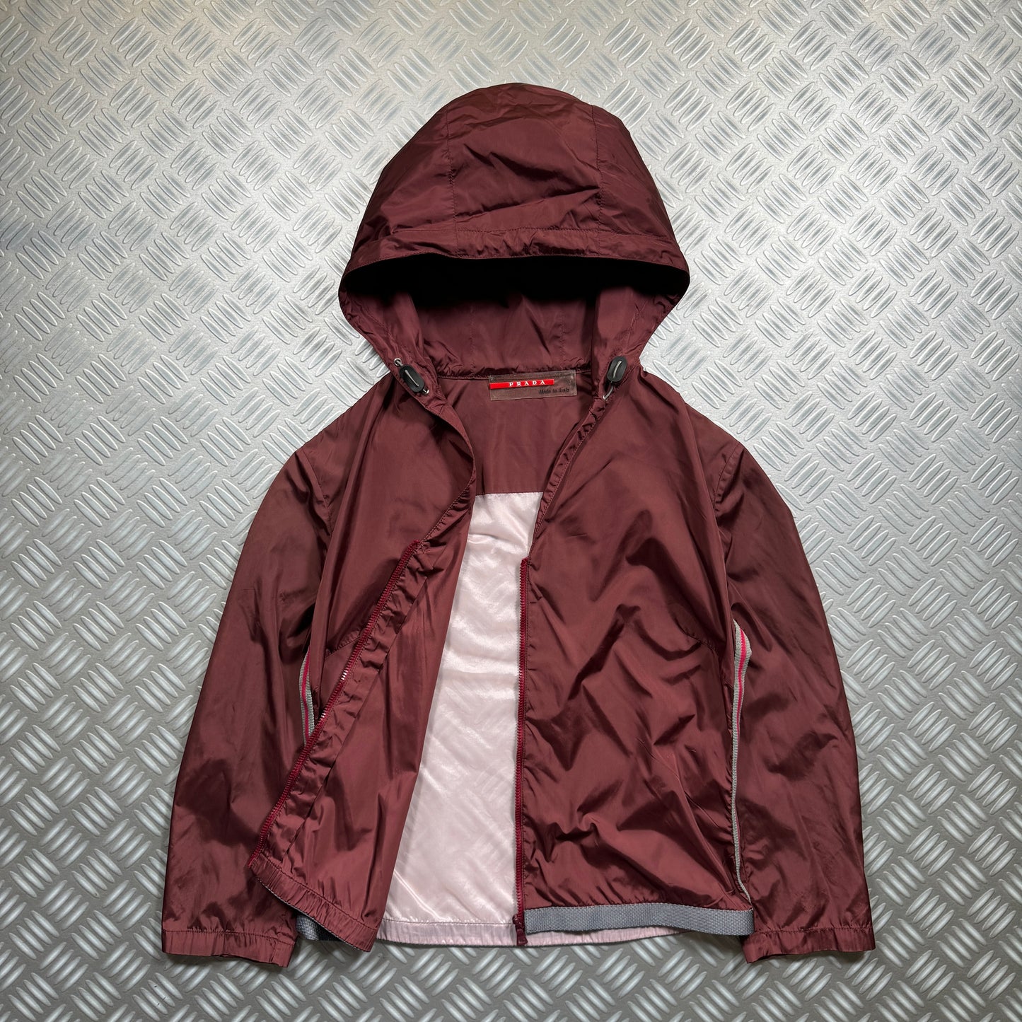 SS00' Prada Sport Burgundy Semi Transparent Jacket - Womens 6-8
