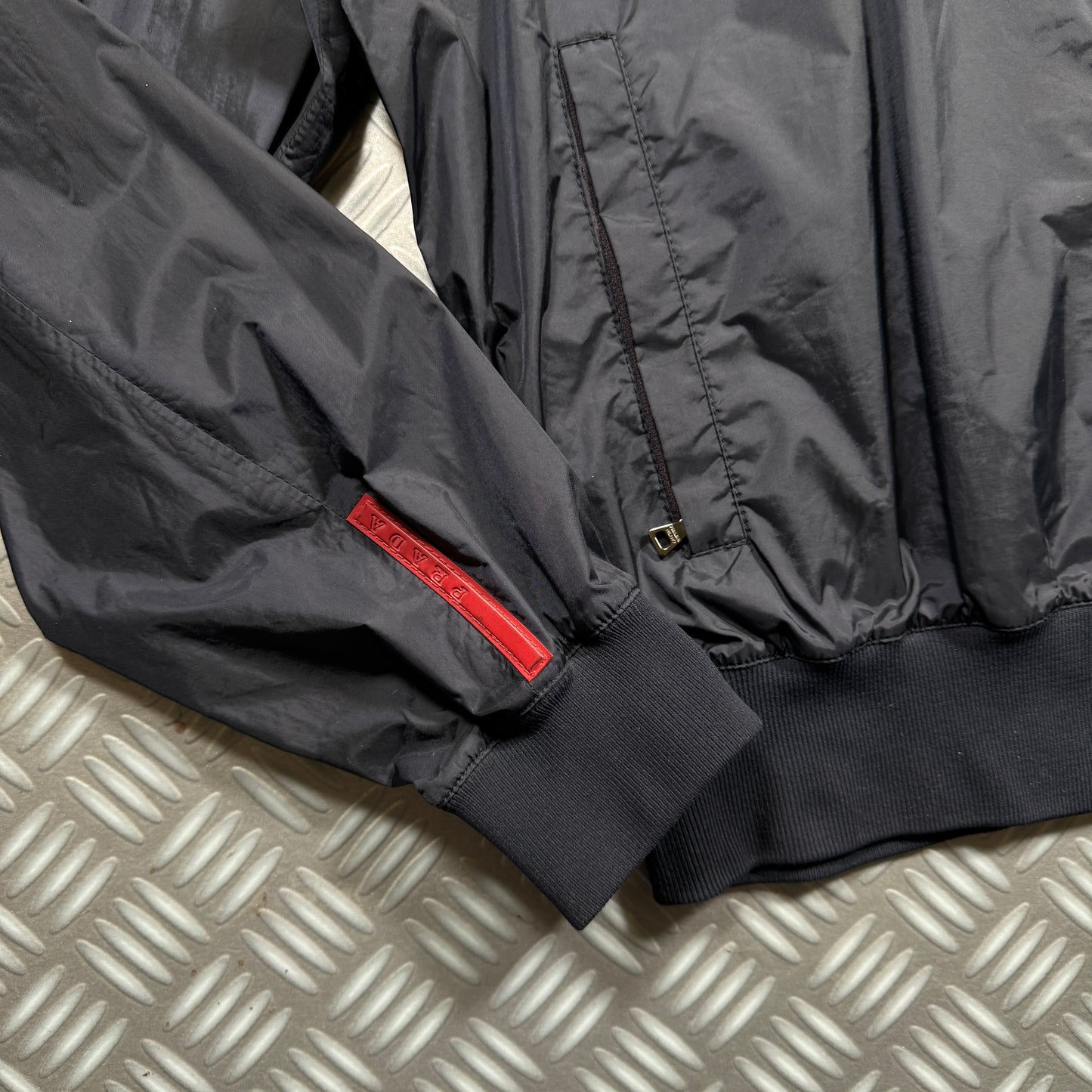 Early 2000's Prada Sport Midnight Navy Cropped Harrington Jacket - Medium