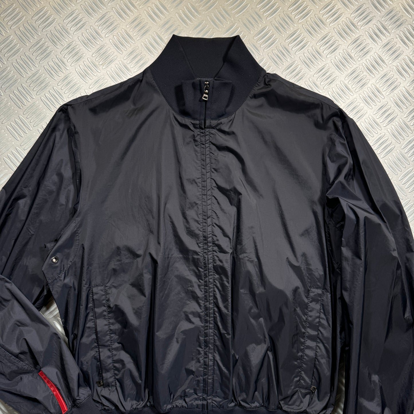 Early 2000's Prada Sport Midnight Navy Cropped Harrington Jacket - Medium
