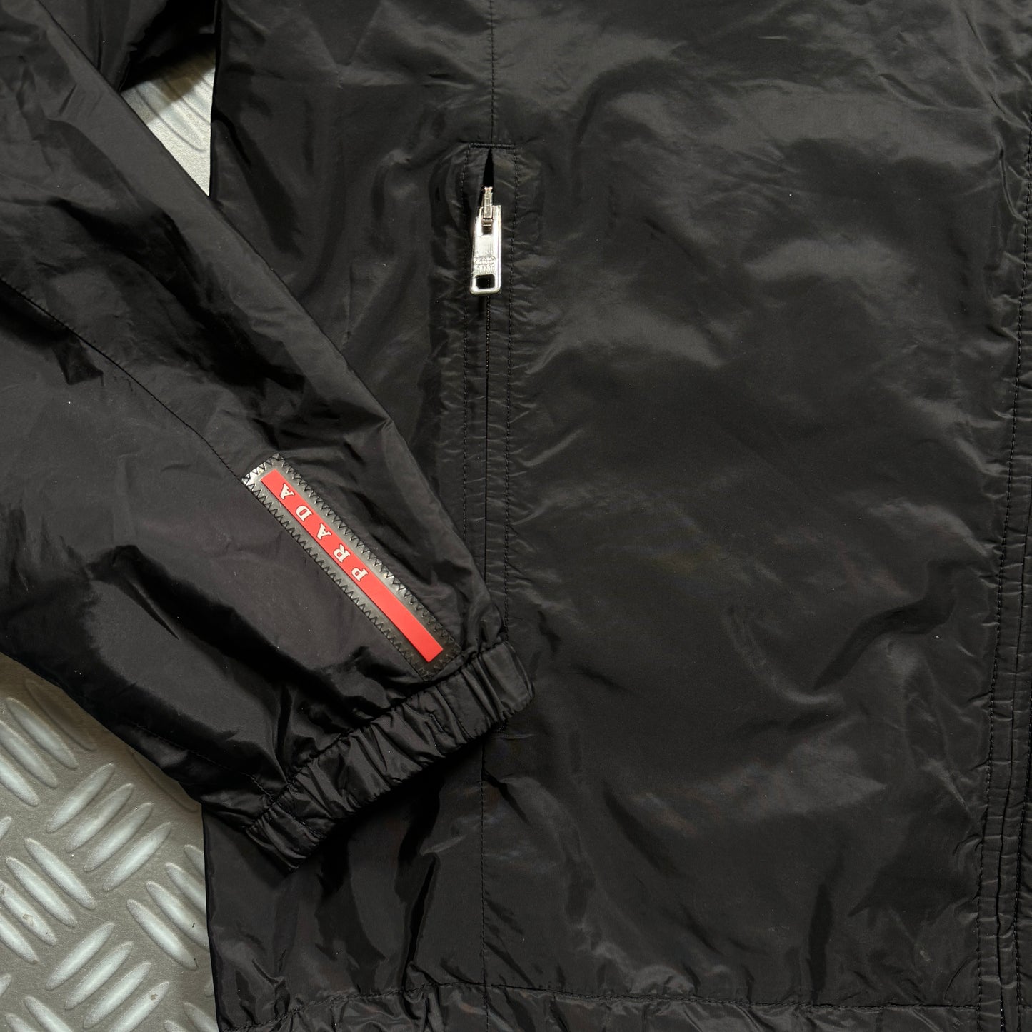 Prada Main Line Reversible Jet Black/Midnight Blue Nylon Jacket - Medium / Large